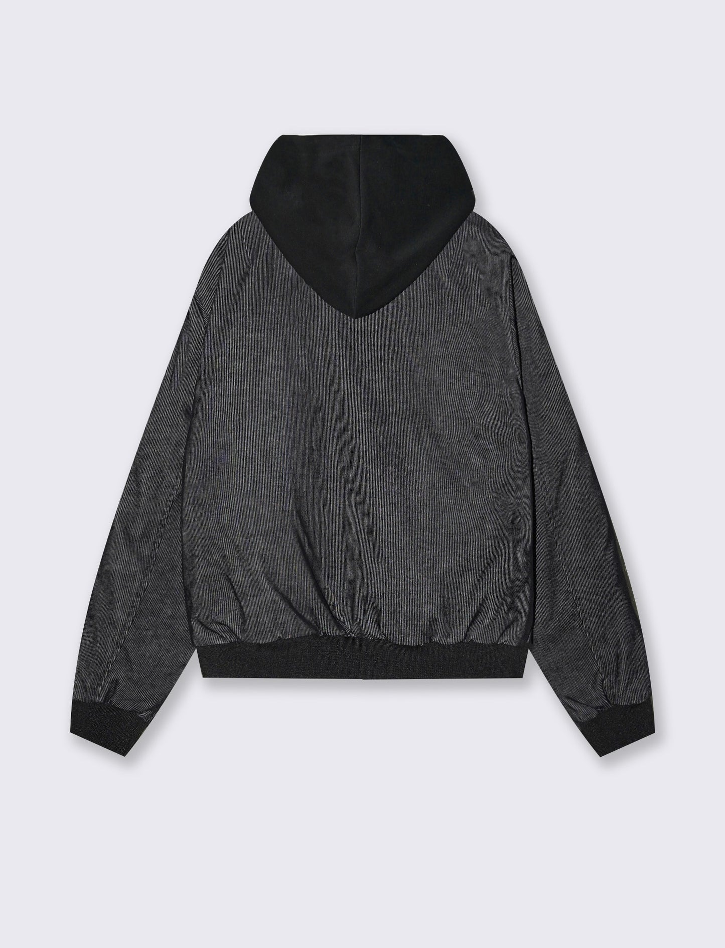 Velvet Jacket with Hood and Pockets - Blue