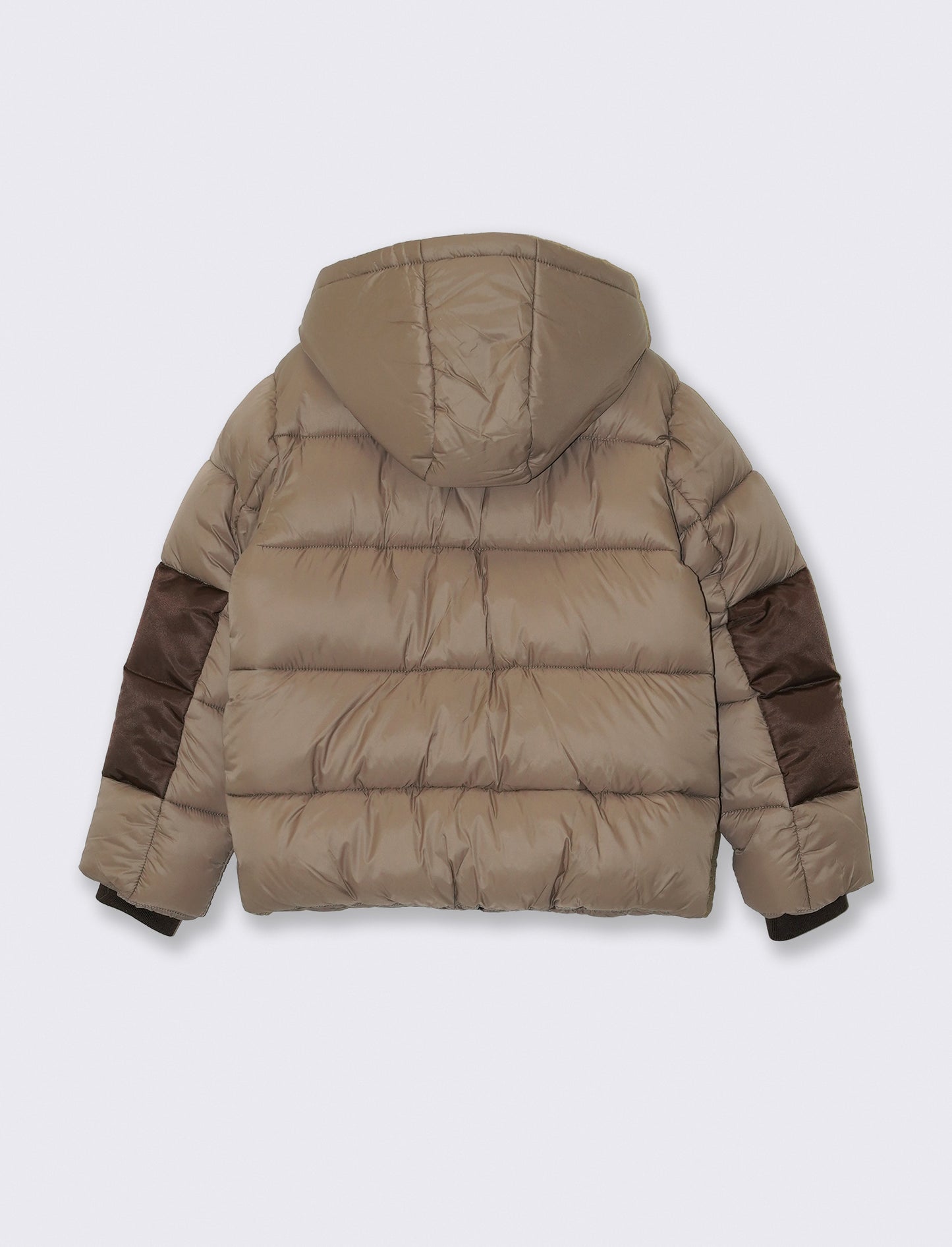 Piumino trapuntato con tagli a contrasto - Beige