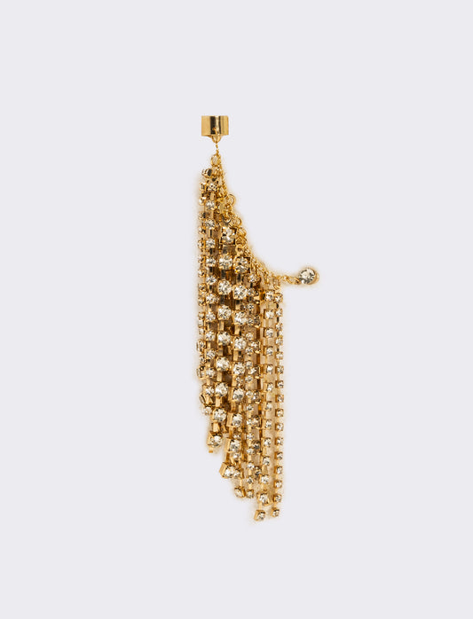 Orecchini ear cuff con strass a cascata - Oro