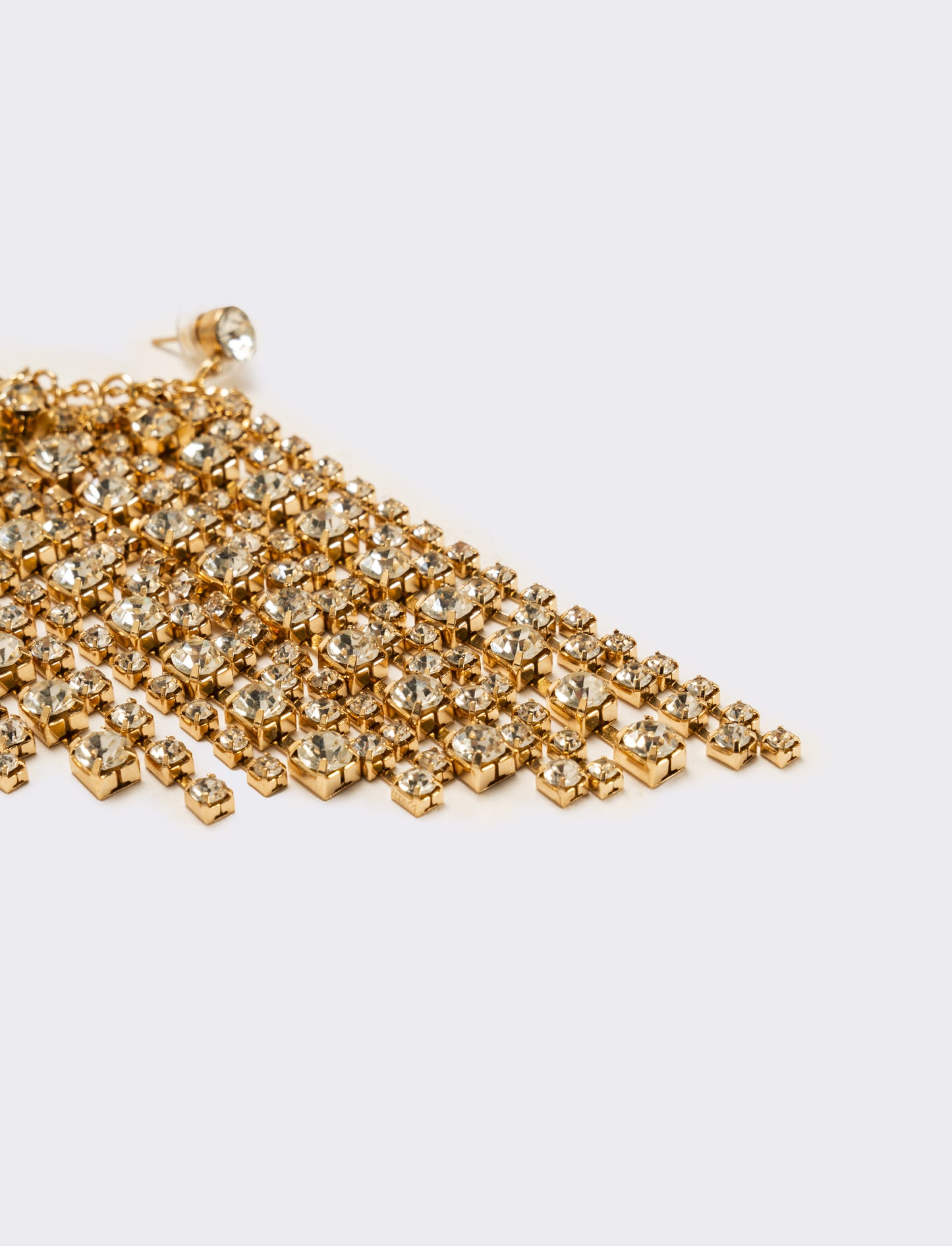 Orecchini ear cuff con strass a cascata - Oro