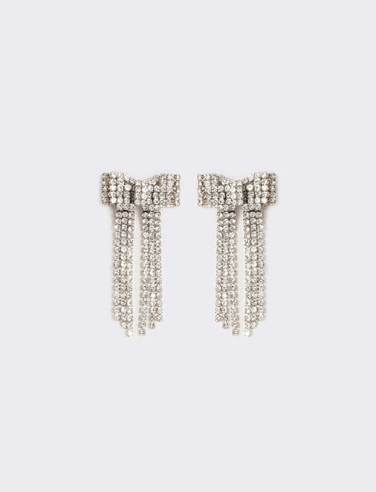 Orecchini fiocchi e strass - Argento