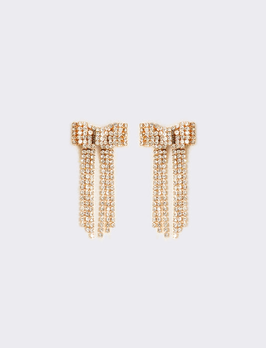 Orecchini fiocchi e strass - Oro rosa