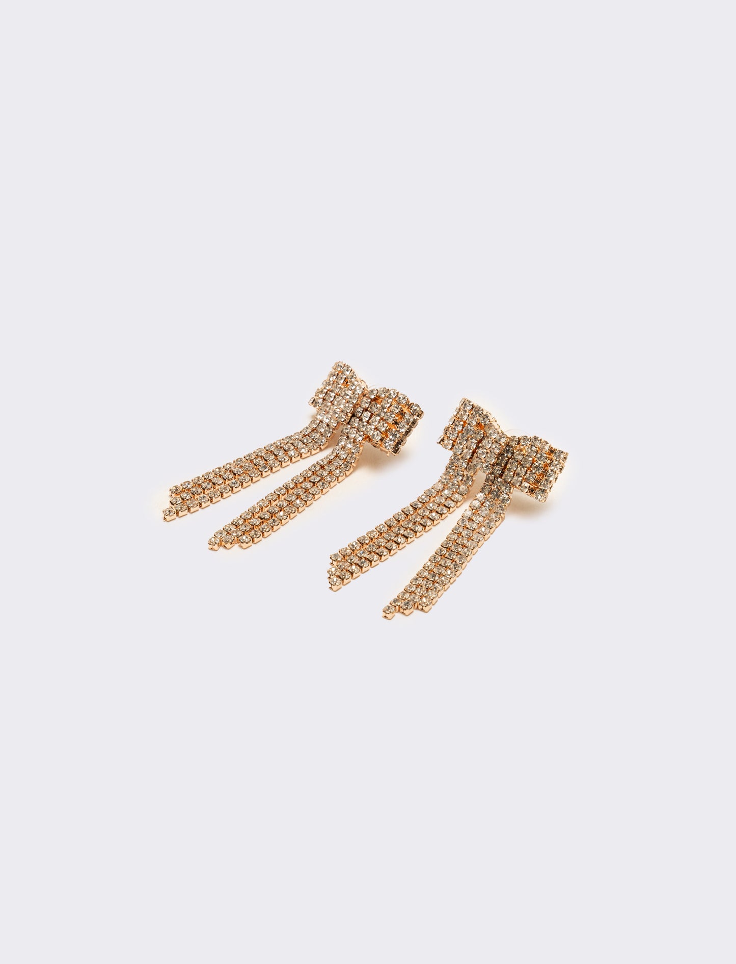 Orecchini fiocchi e strass - Oro rosa
