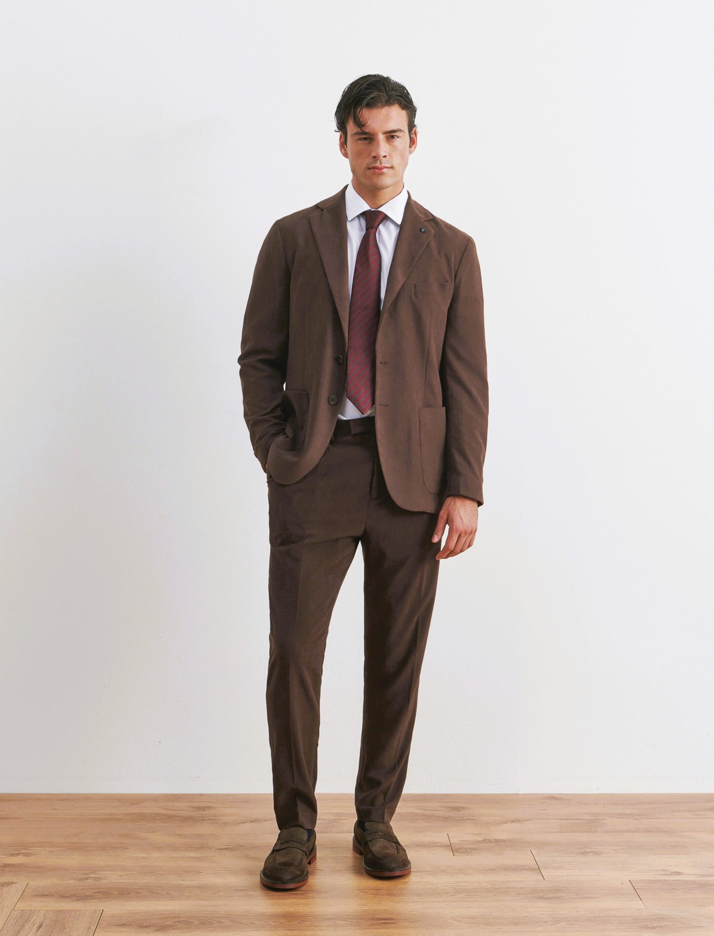 PANTALONI IN VELLUTO DA COMPLETO FORMAL FIT - Moro
