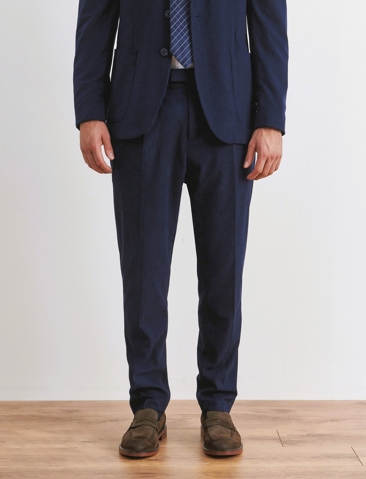 PANTALONI IN VELLUTO DA COMPLETO FORMAL FIT - Blu