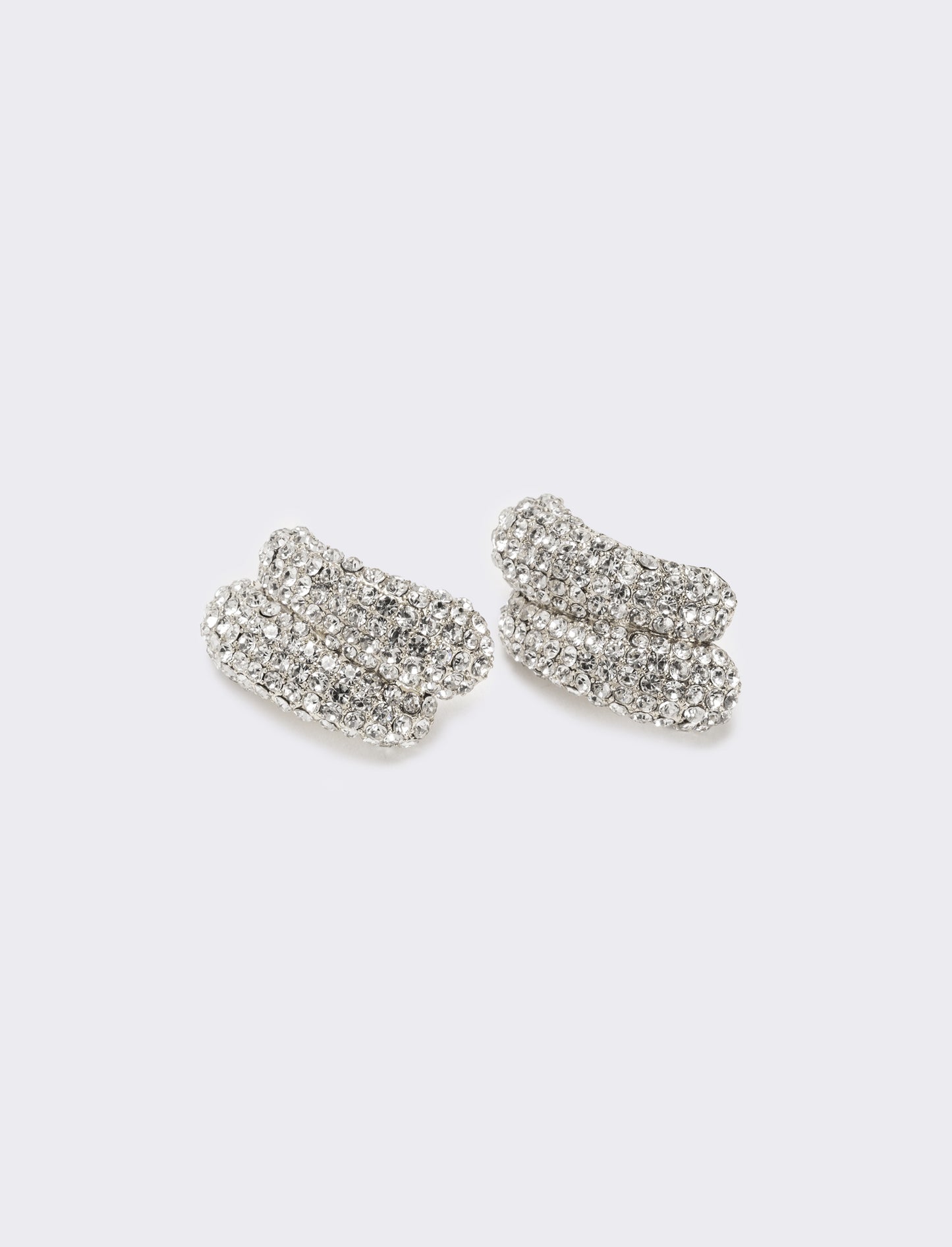 Orecchino rigido con strass - canna di fucile