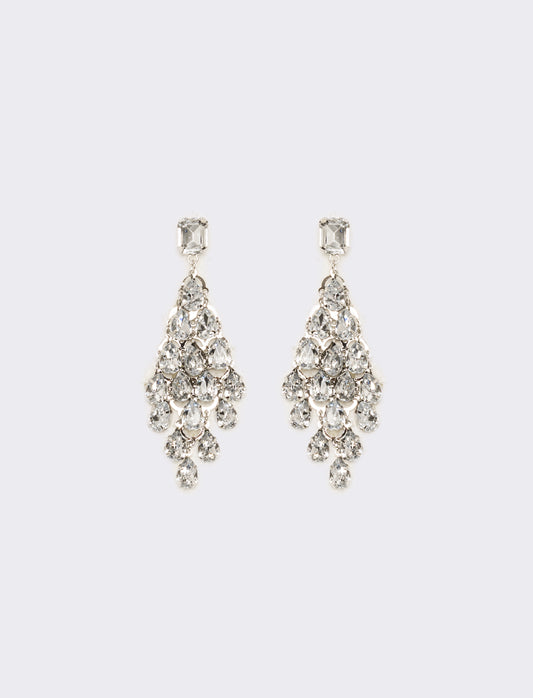 Orecchini con goccia strass - Argento