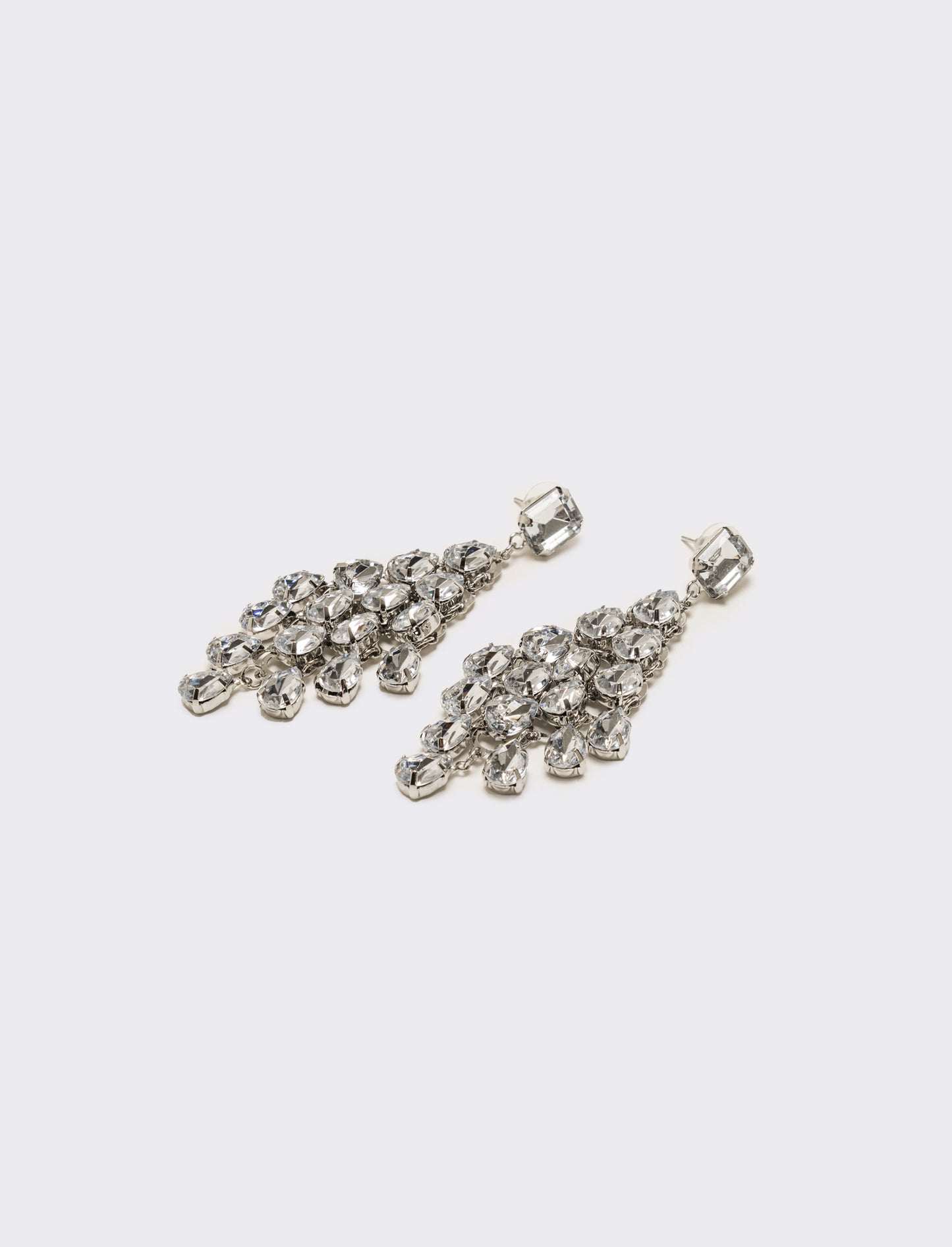 Orecchini con goccia strass - Argento