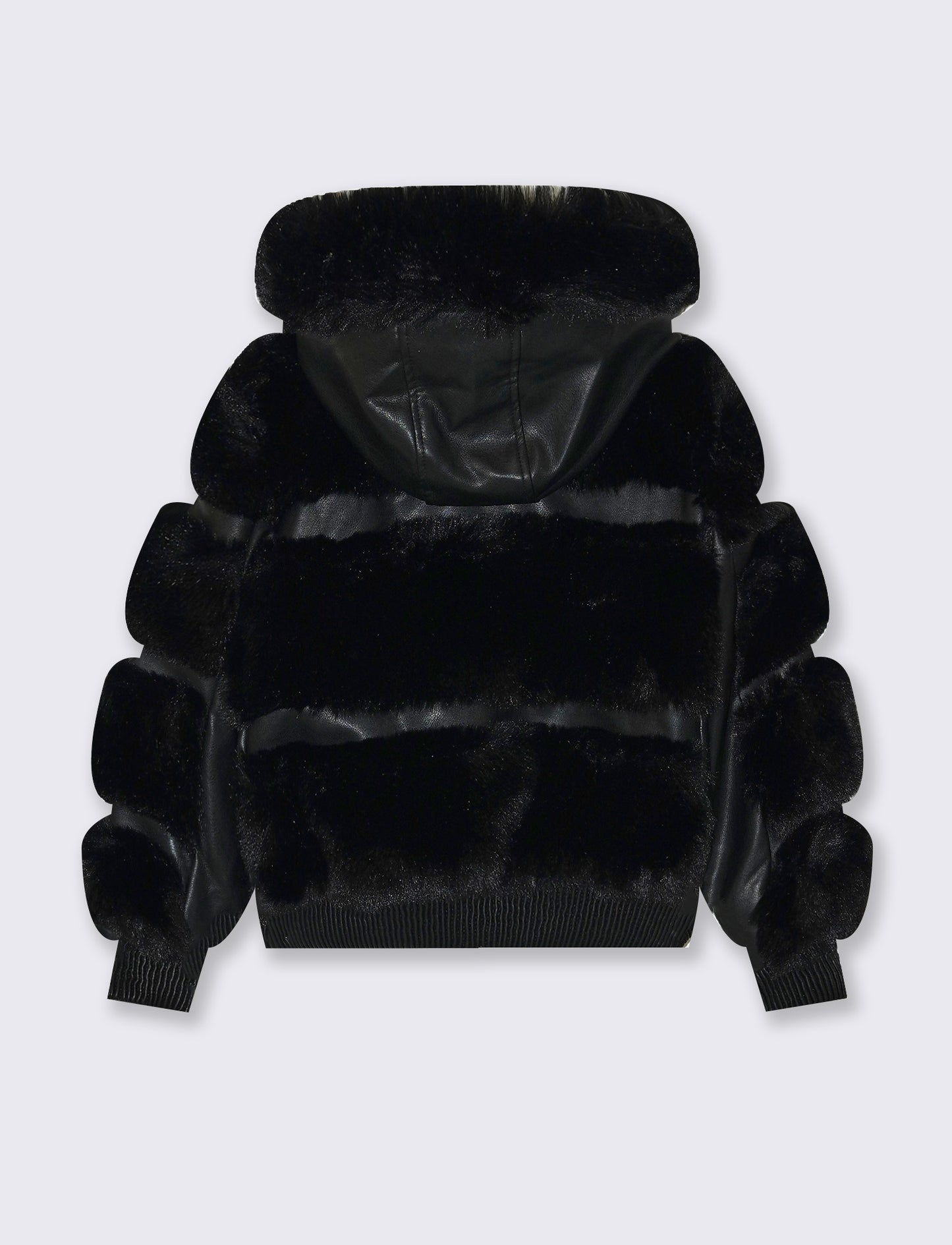Giubbino in eco-pelle con pelliccia fashion - Nero