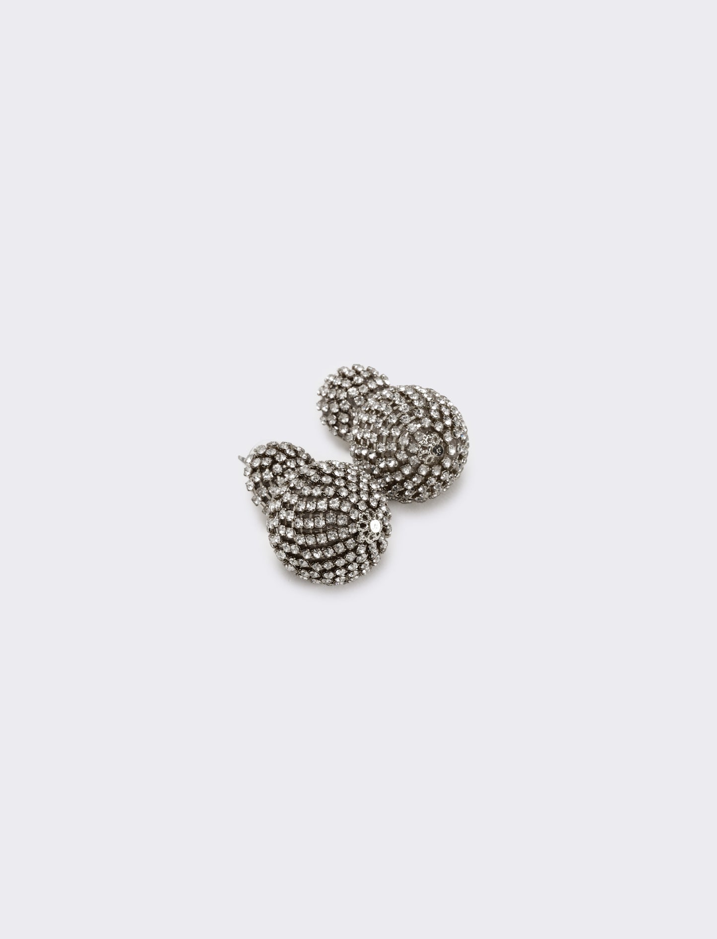 Orecchino doppia sfera con strass - canna di fucile