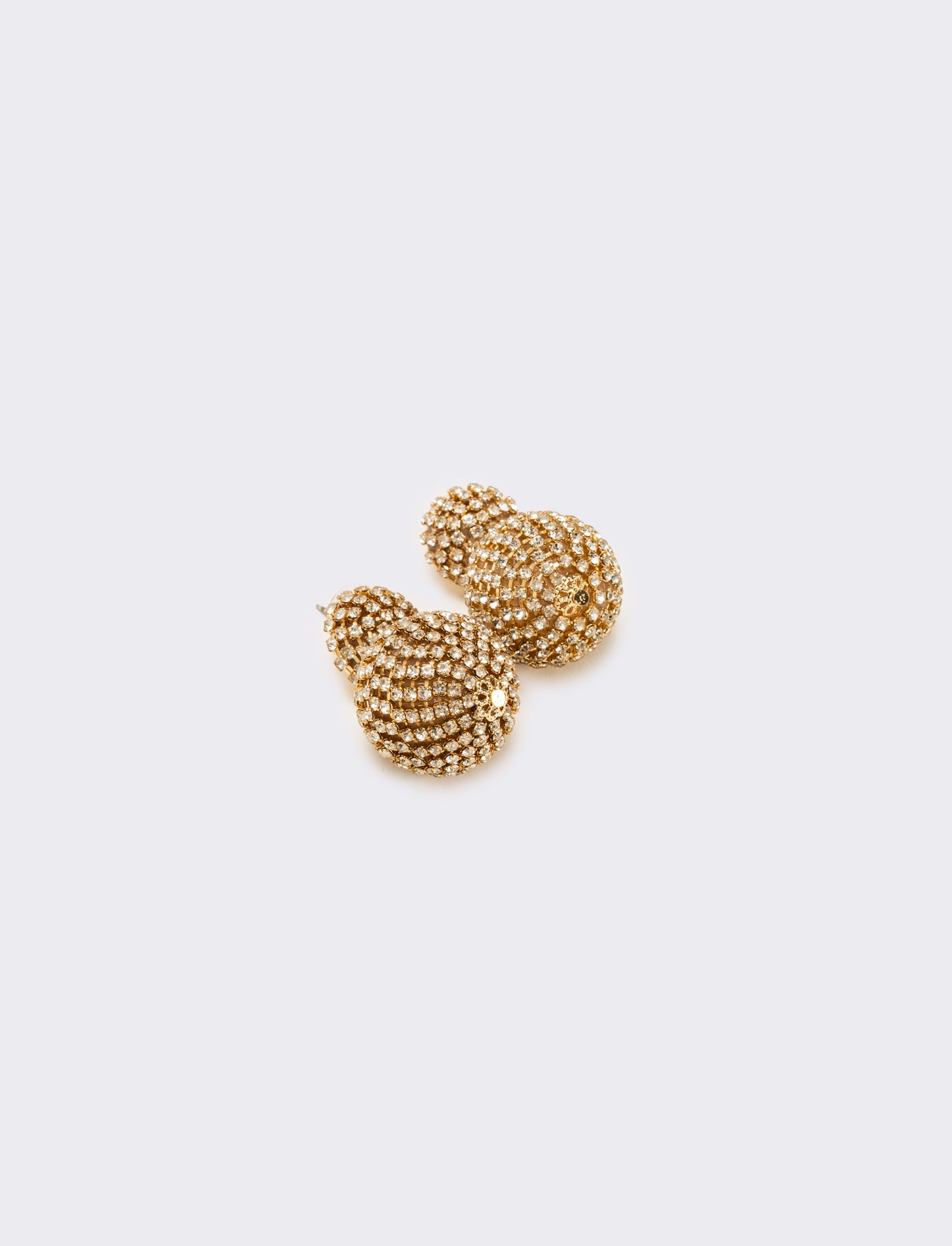 Orecchino doppia sfera con strass - Oro