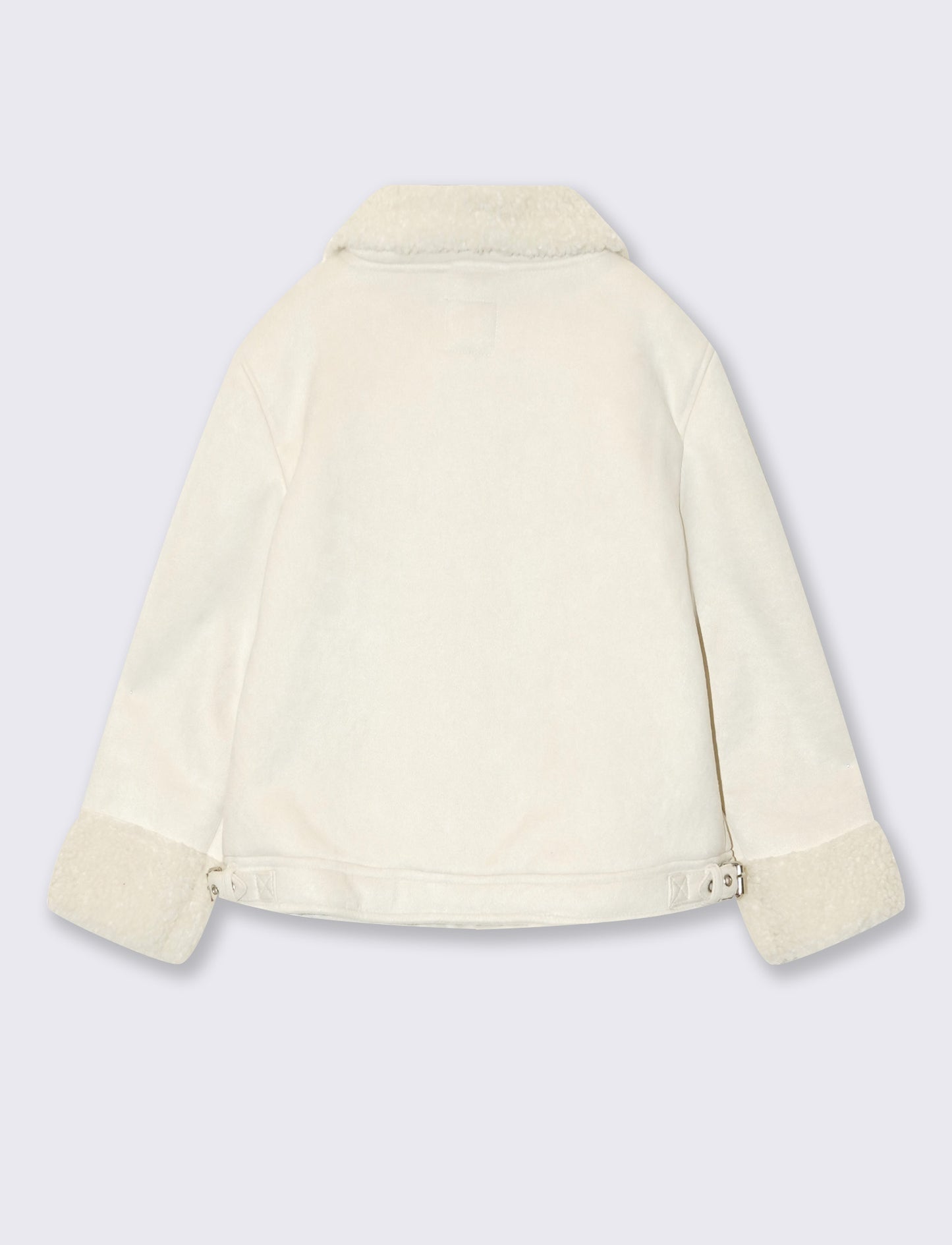 Giacca biker in camoscio per bambina - Beige