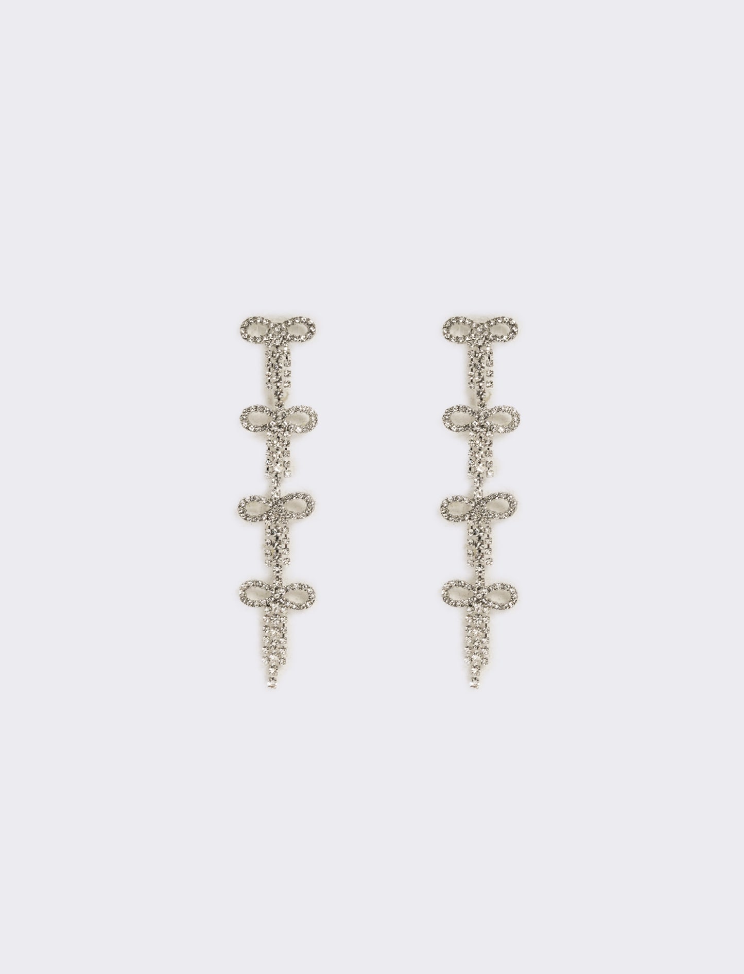 Orecchini fiocchi in strass - Argento