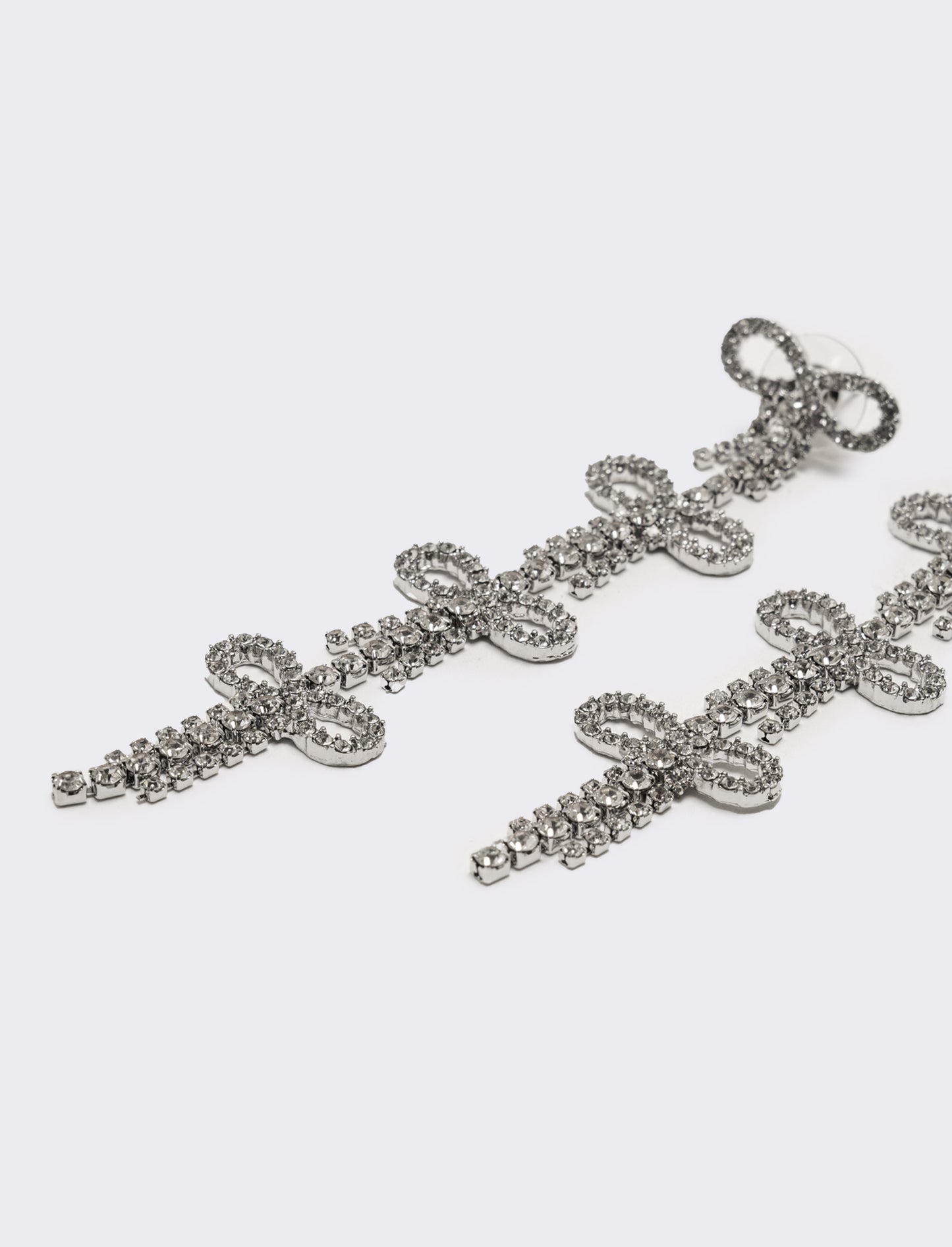 Orecchini fiocchi in strass - Argento