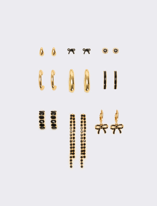 Orecchini 9 paia assortiti - Oro
