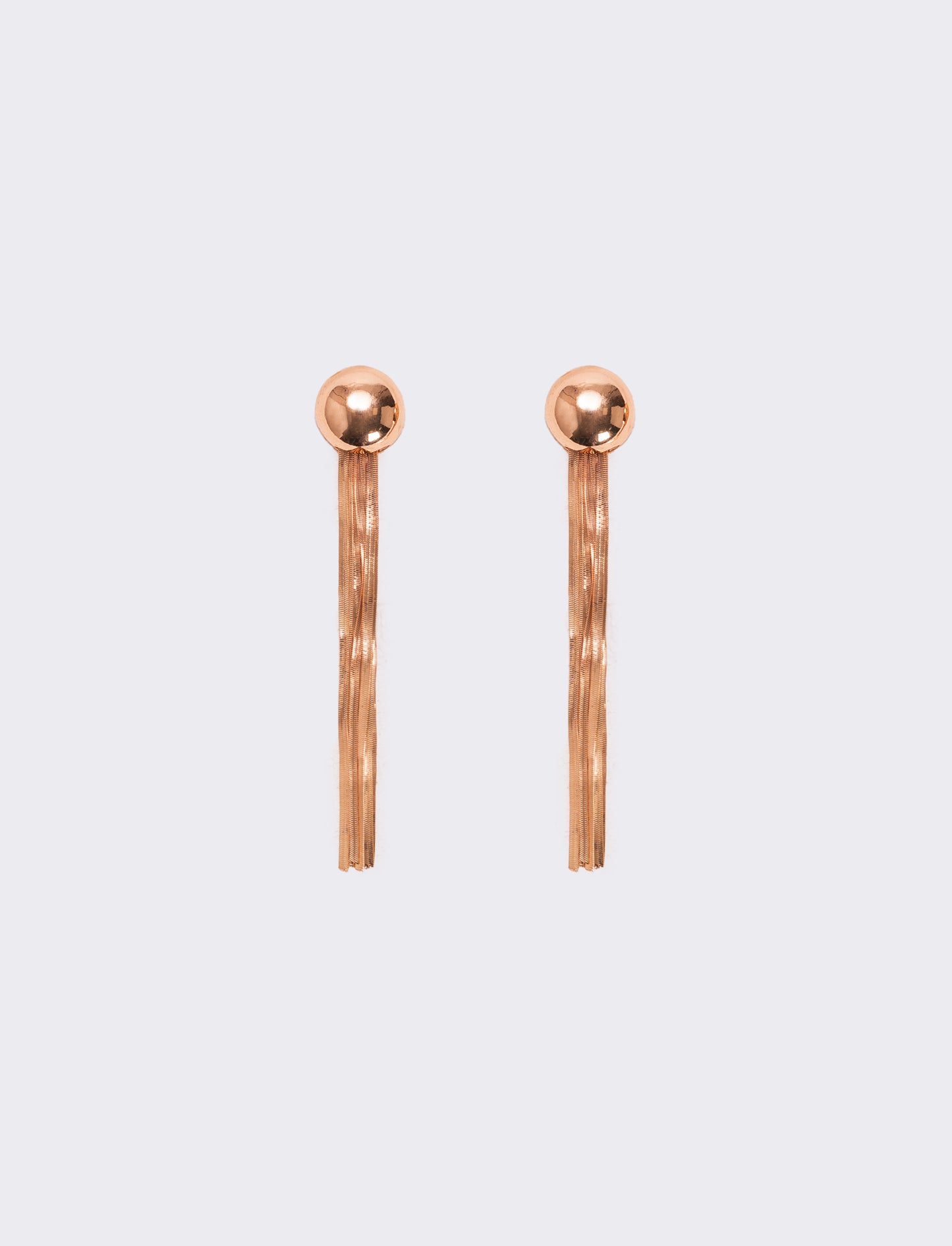 Orecchini con catenine schiacciate - Oro rosa