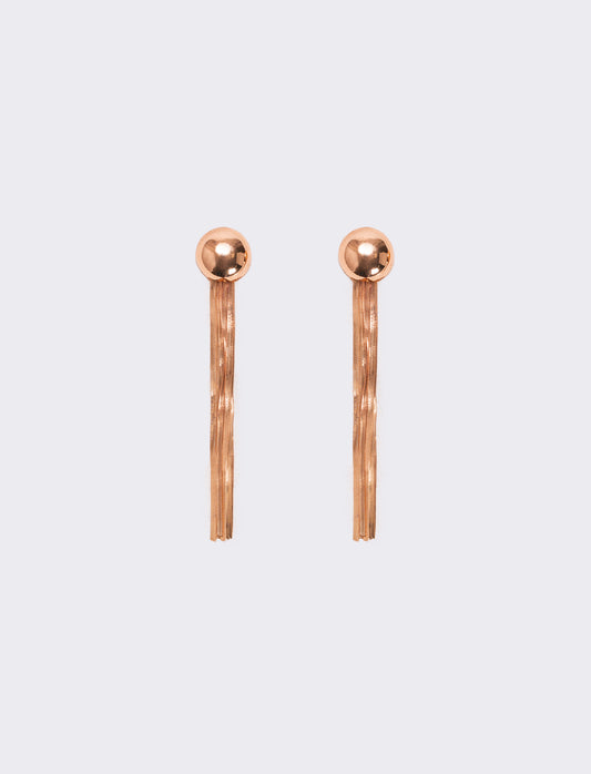 Orecchini con catenine schiacciate - Oro rosa