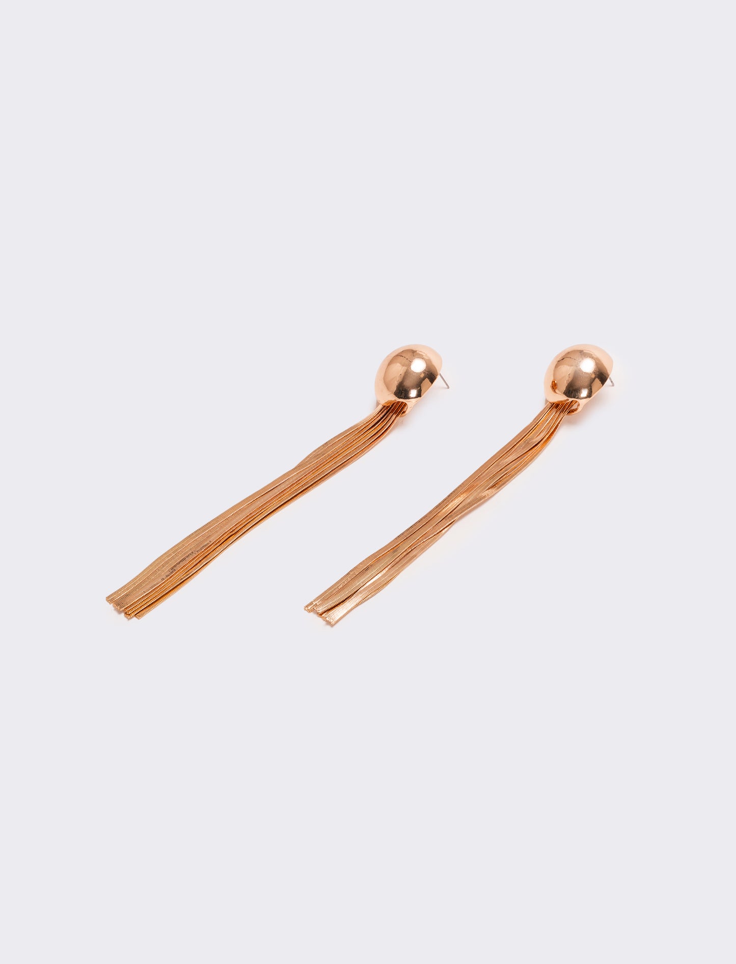 Orecchini con catenine schiacciate - Oro rosa
