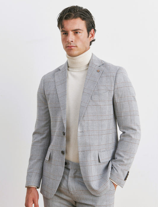 BLAZER DA COMPLETO A QUADRI FORMAL FIT - Grigio