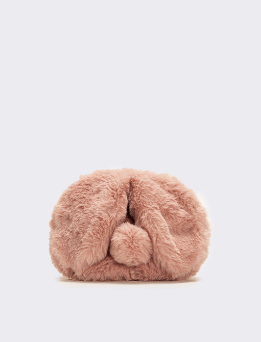 Borsa bambina finta pelliccia coniglietto - Rosa