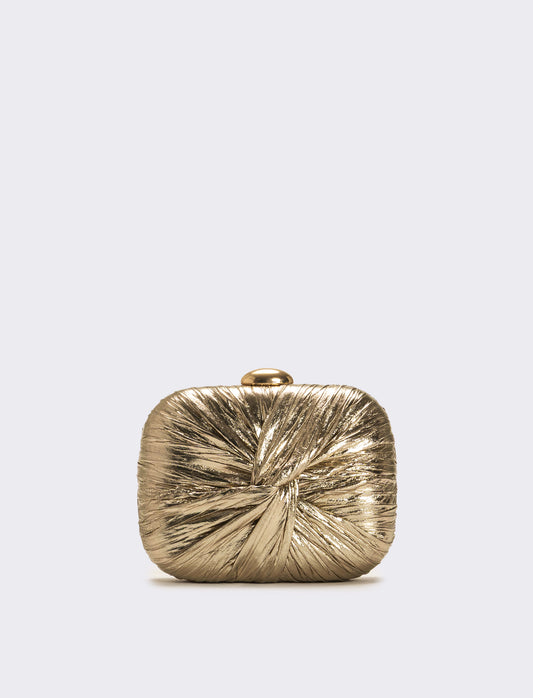 Borsa rigida con nodo laminata - Oro