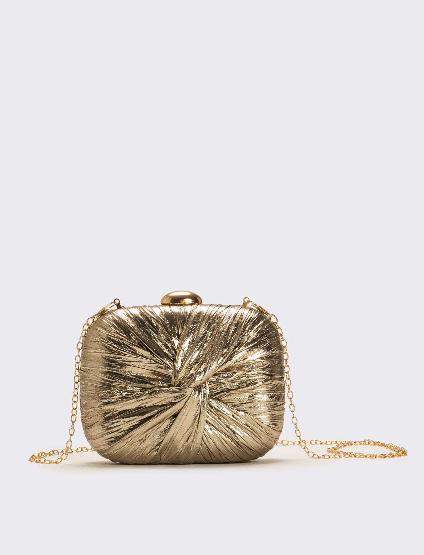 Borsa rigida con nodo laminata - Oro