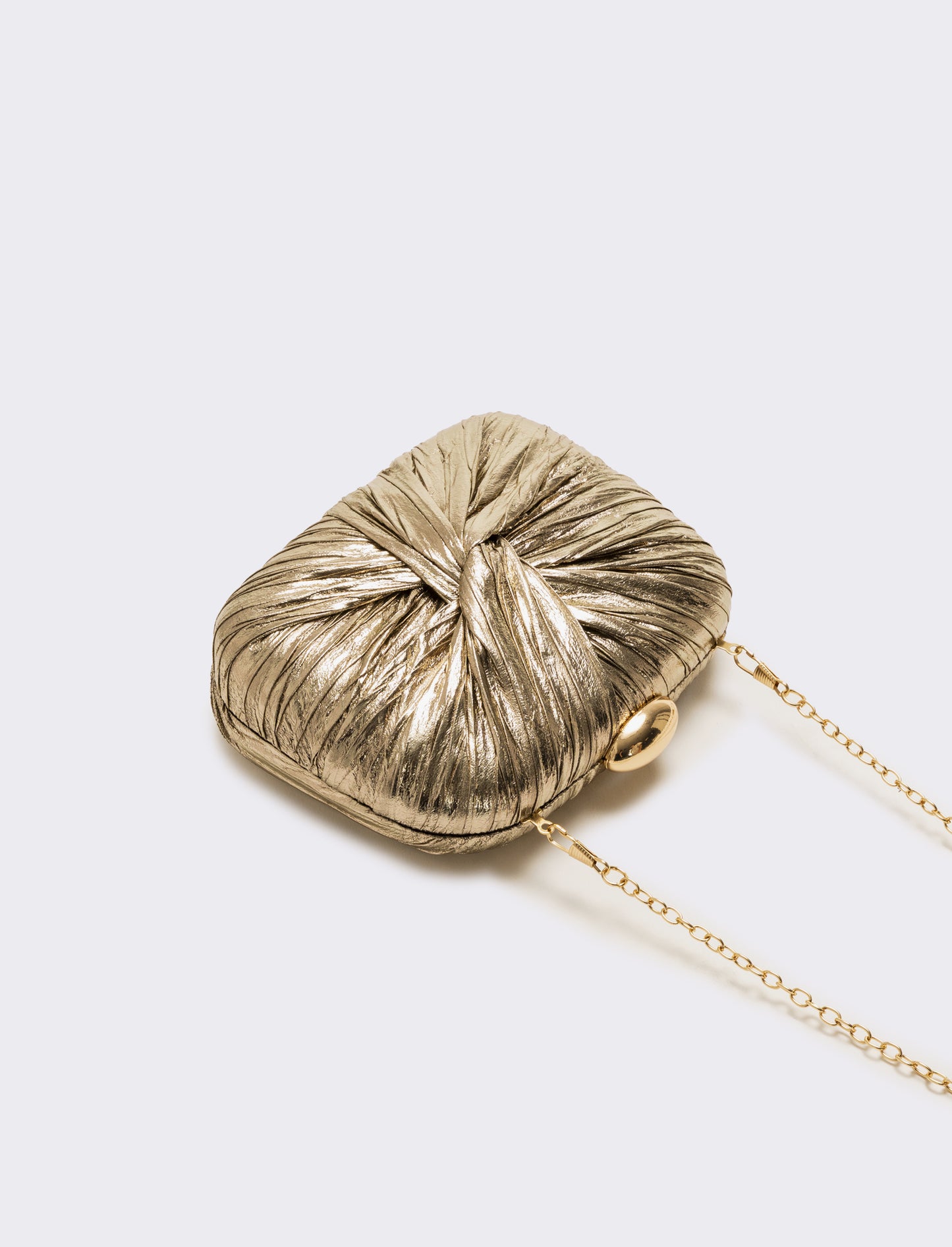 Borsa rigida con nodo laminata - Oro