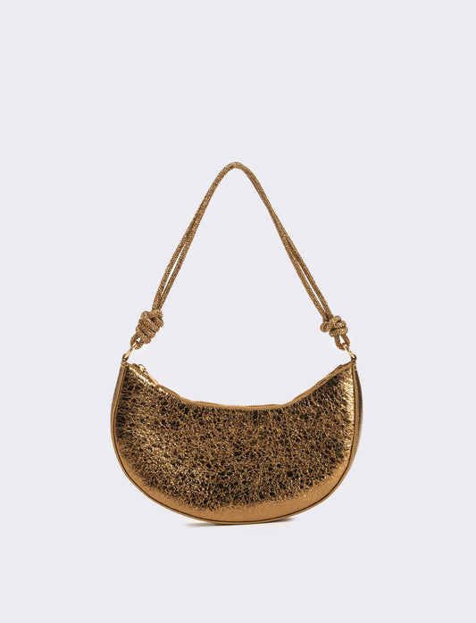 Borsa mezzaluna laminata rigida - Bronzo