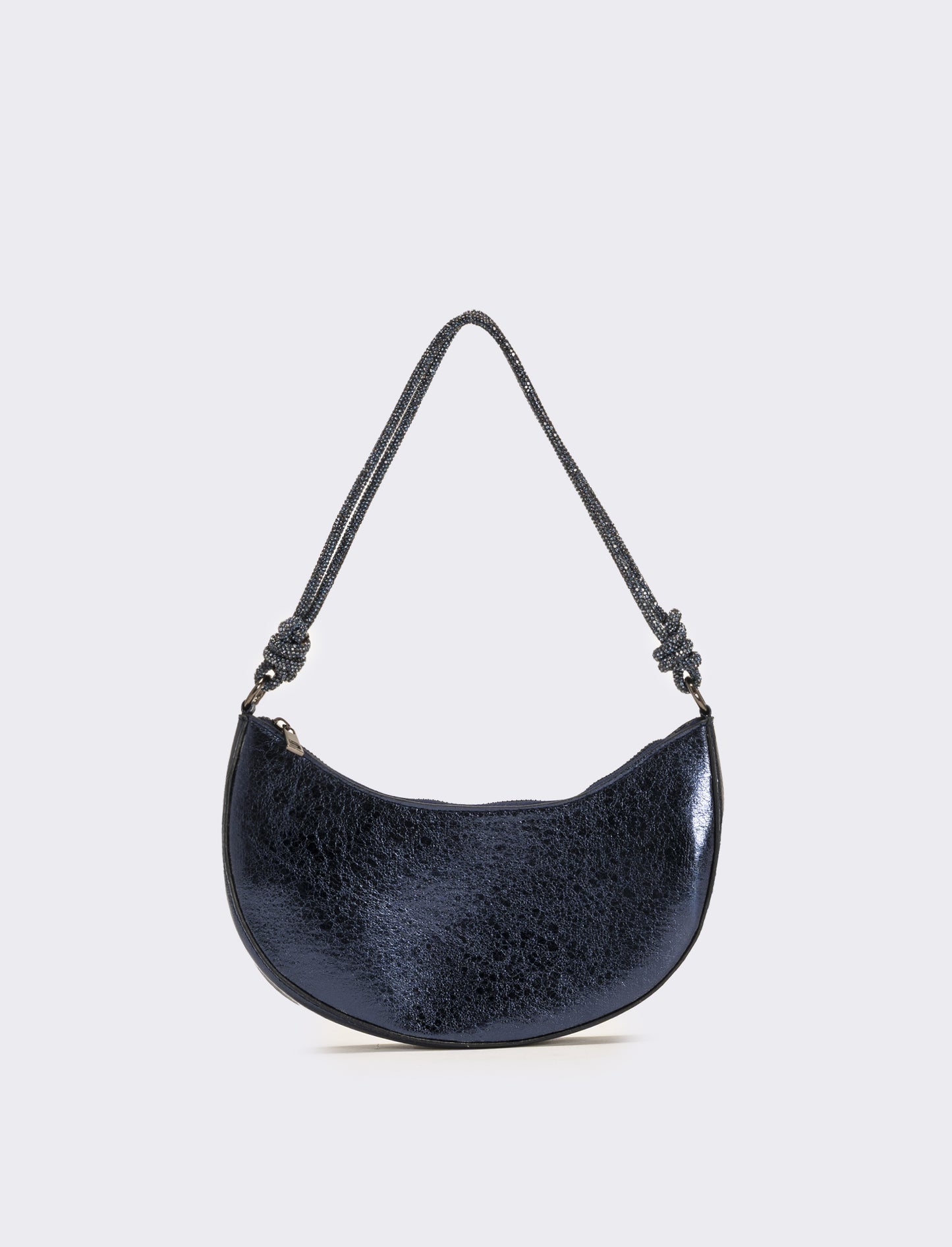 Borsa mezzaluna laminata rigida - Blu