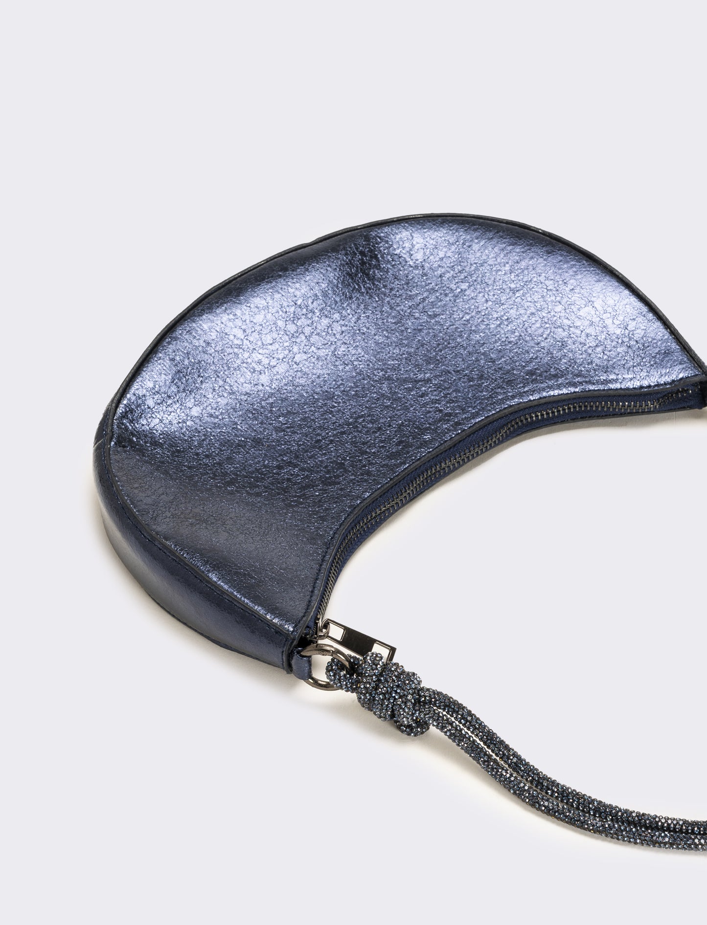 Borsa mezzaluna laminata rigida - Blu