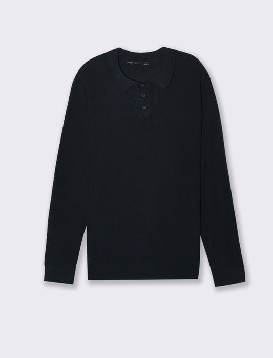 MAGLIA A COSTE MODELLO POLO - Blu