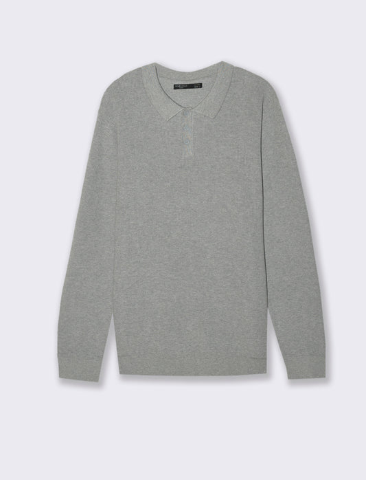 MAGLIA A COSTE MODELLO POLO - Grigio mel.