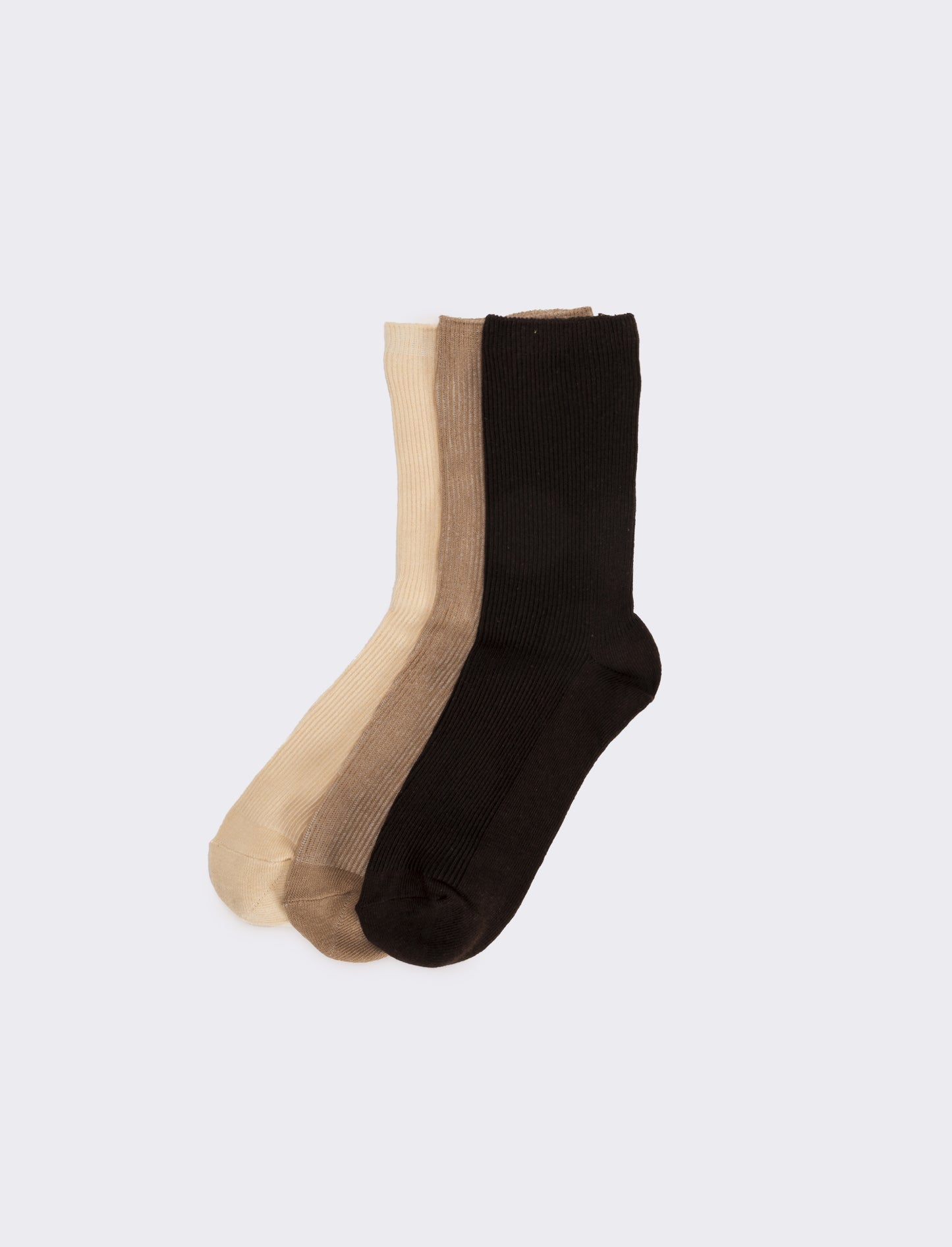 Calzino donna costina 3 paia - Beige