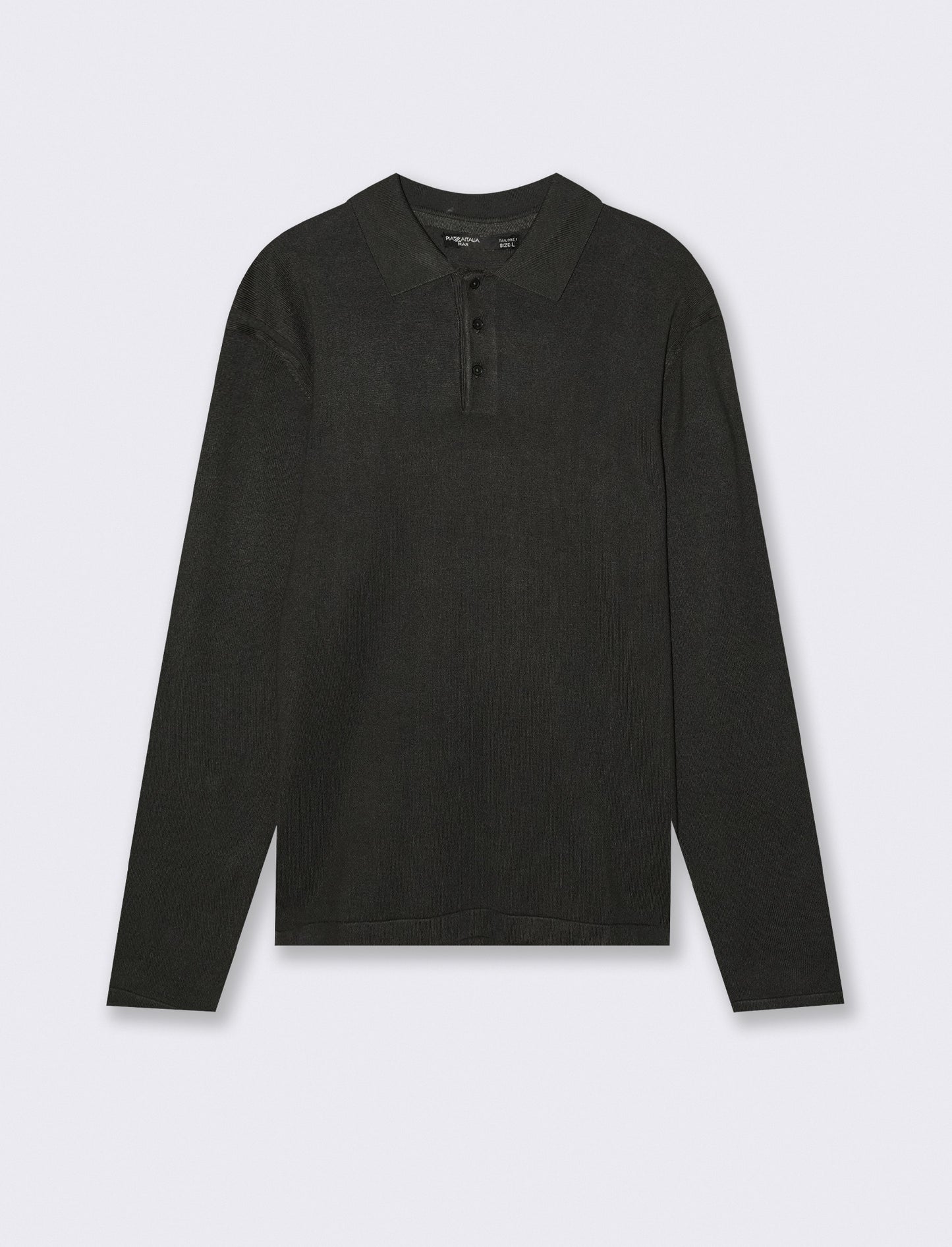 MAGLIA IN MISTO VISCOSA MODELLO POLO - Nero