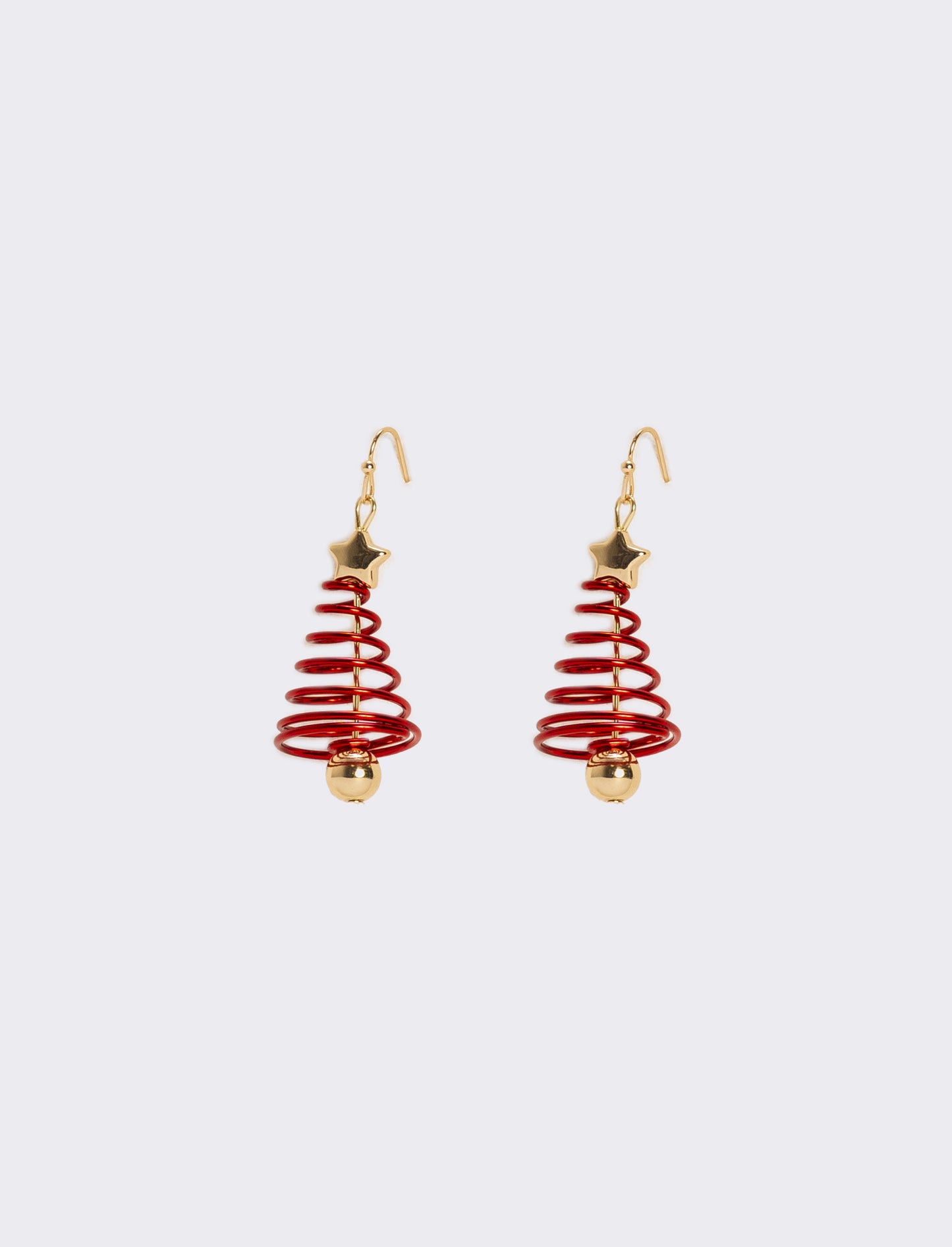 Orecchini donna albero natale spirale - Rosso