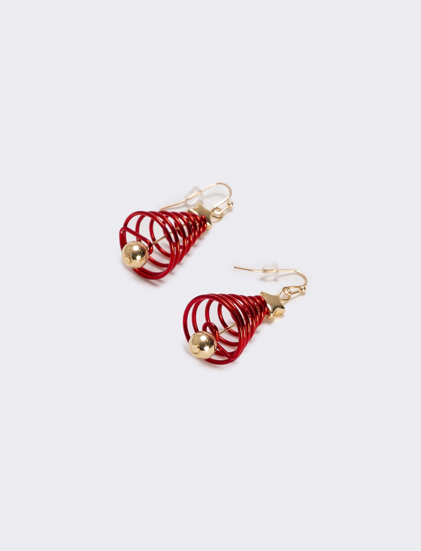 Orecchini donna albero natale spirale - Rosso