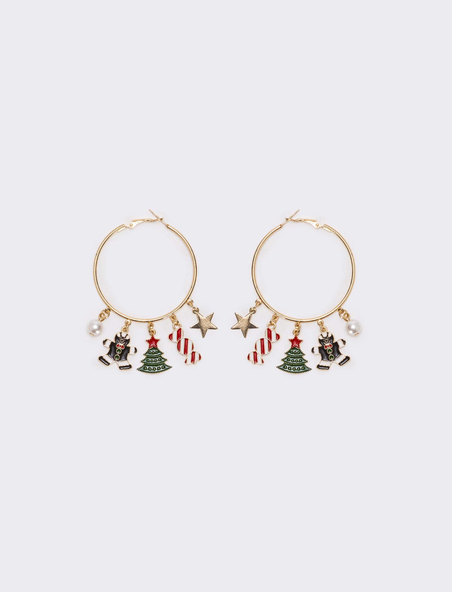 Orecchini cerchi soggetti natale - Oro