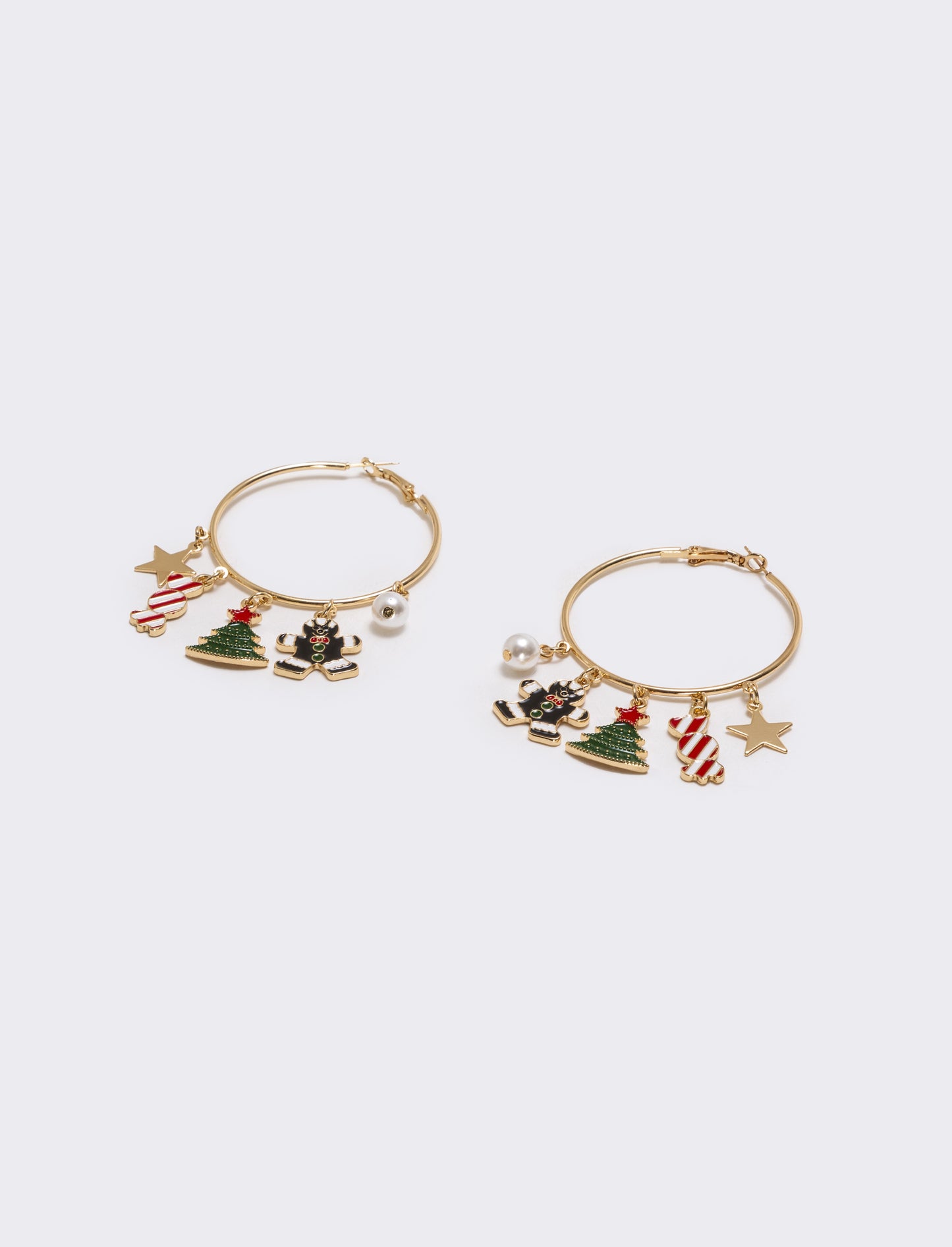 Orecchini cerchi soggetti natale - Oro