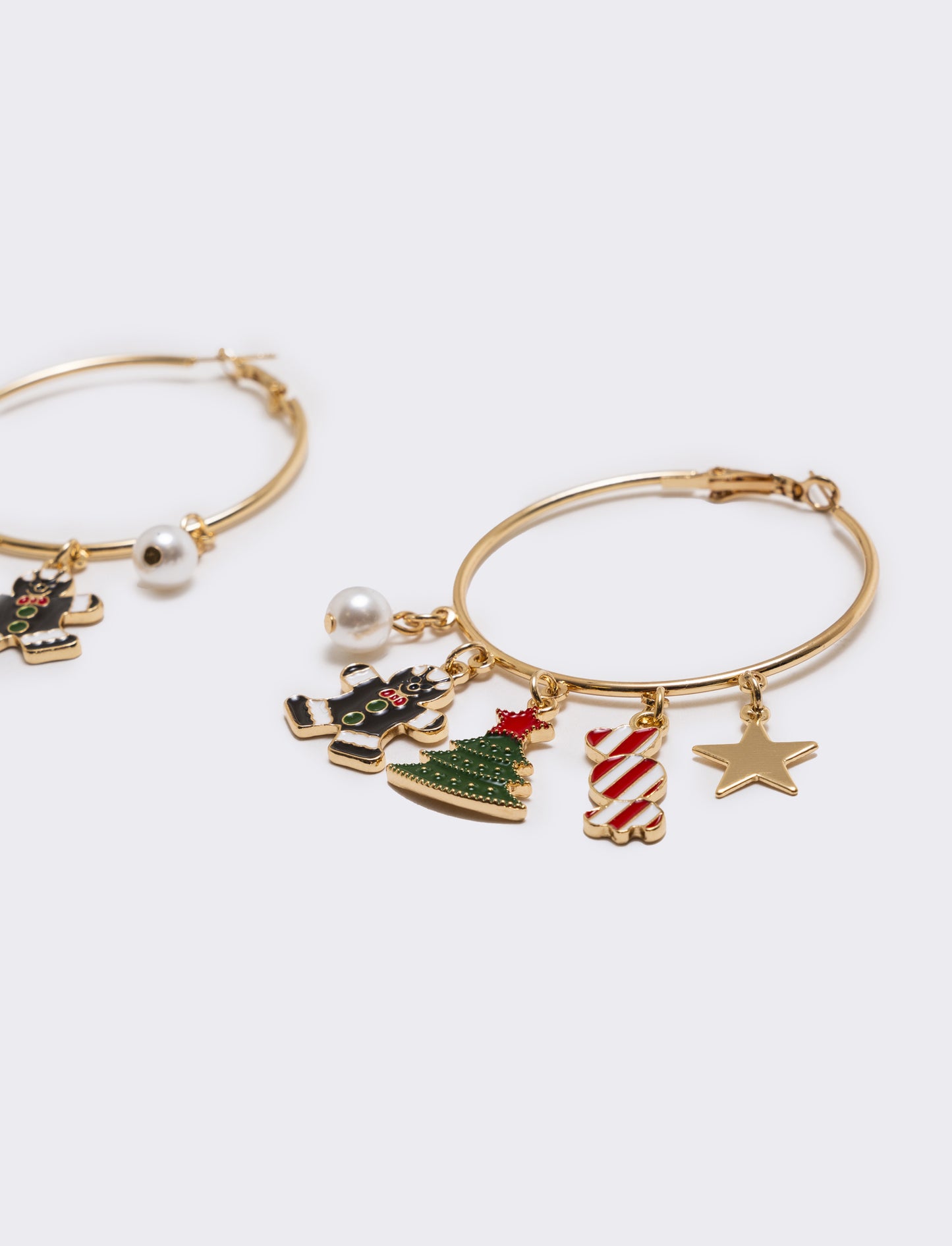 Orecchini cerchi soggetti natale - Oro