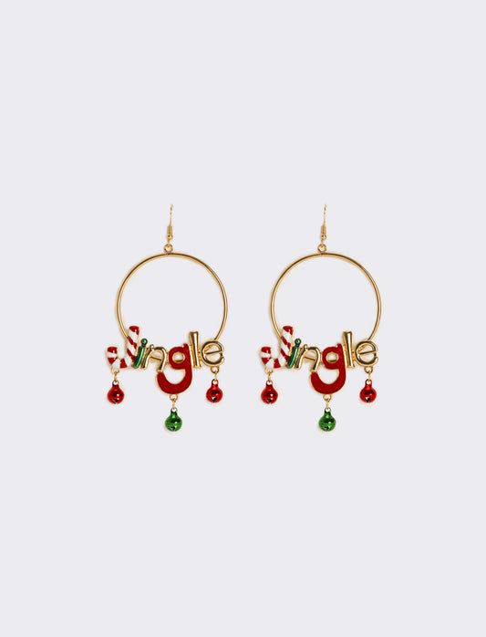 Orecchini cerchi soggetti natale - Multicolore