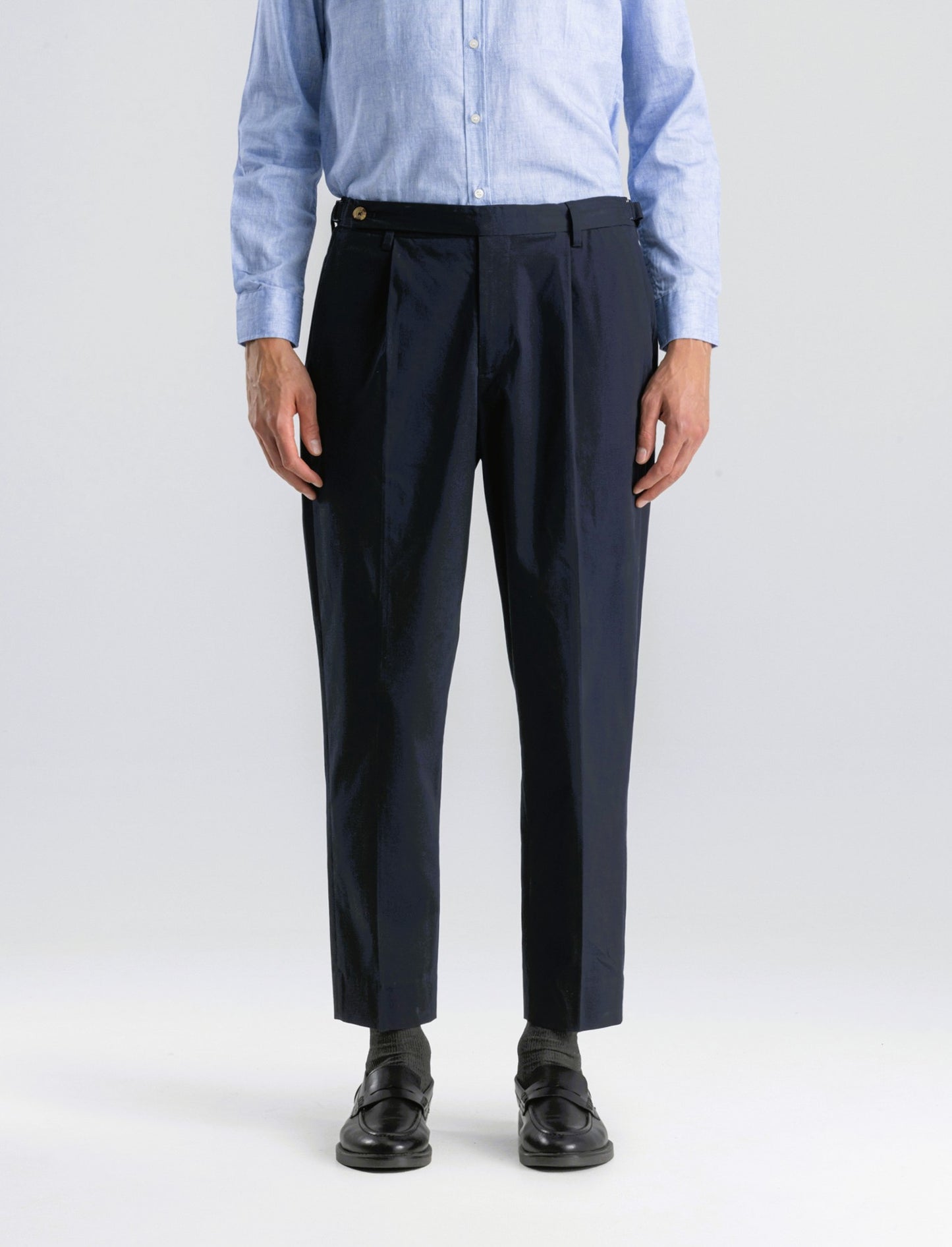 PANTALONI CHINO IN COTONE STRETCH RELAXED EASY PANT FIT - Blu