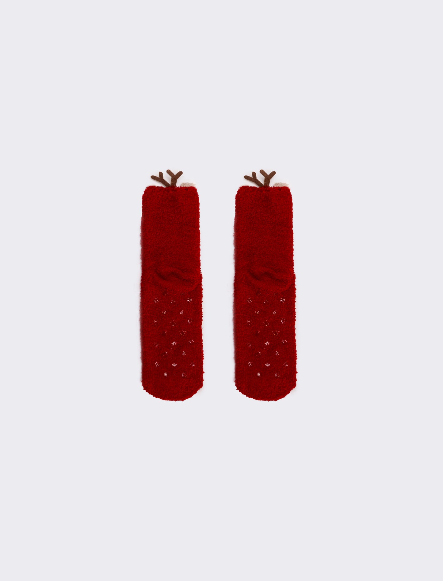 Calzino antiscivolo donna renna - Rosso