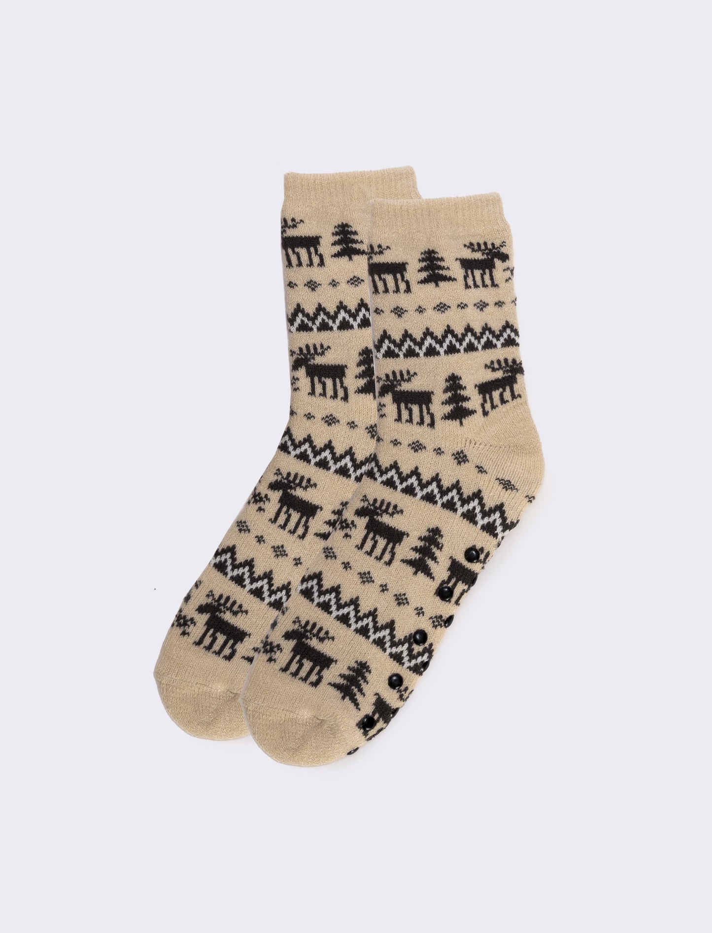 Calzini antiscivolo uomo natale - Beige