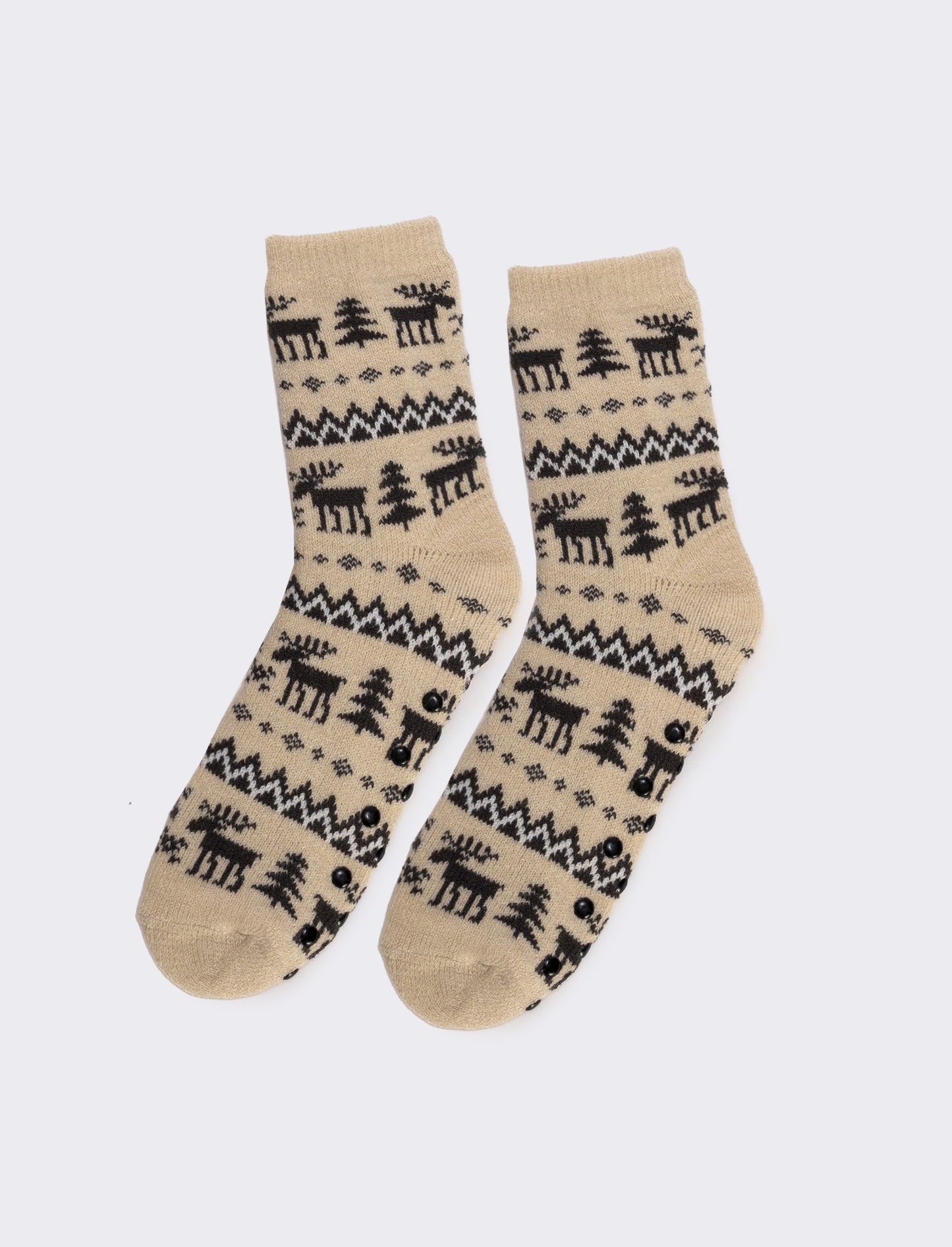 Calzini antiscivolo uomo natale - Beige
