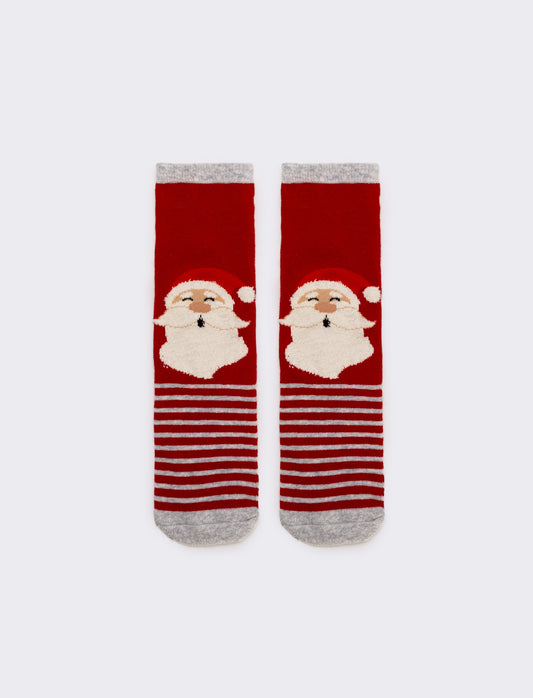 Calzino bambino antiscivolo vari soggetti natale - Rosso