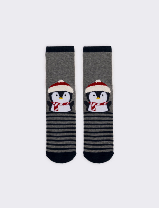 Calzino bambino antiscivolo vari soggetti natale - Blu