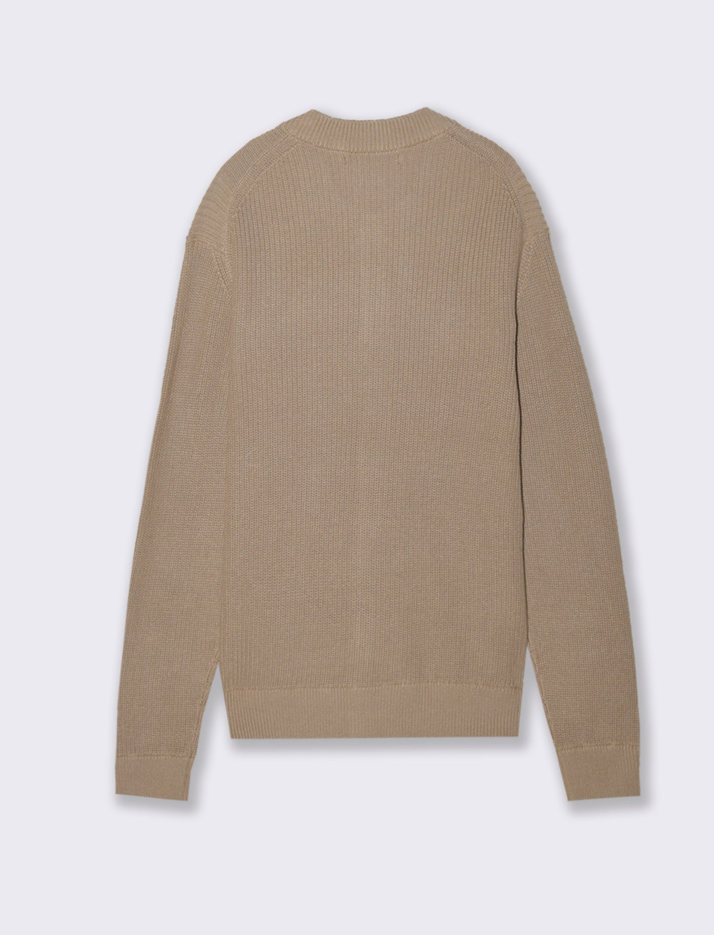 MAGLIA CARDIGAN IN  COTONE A COSTE - Beige