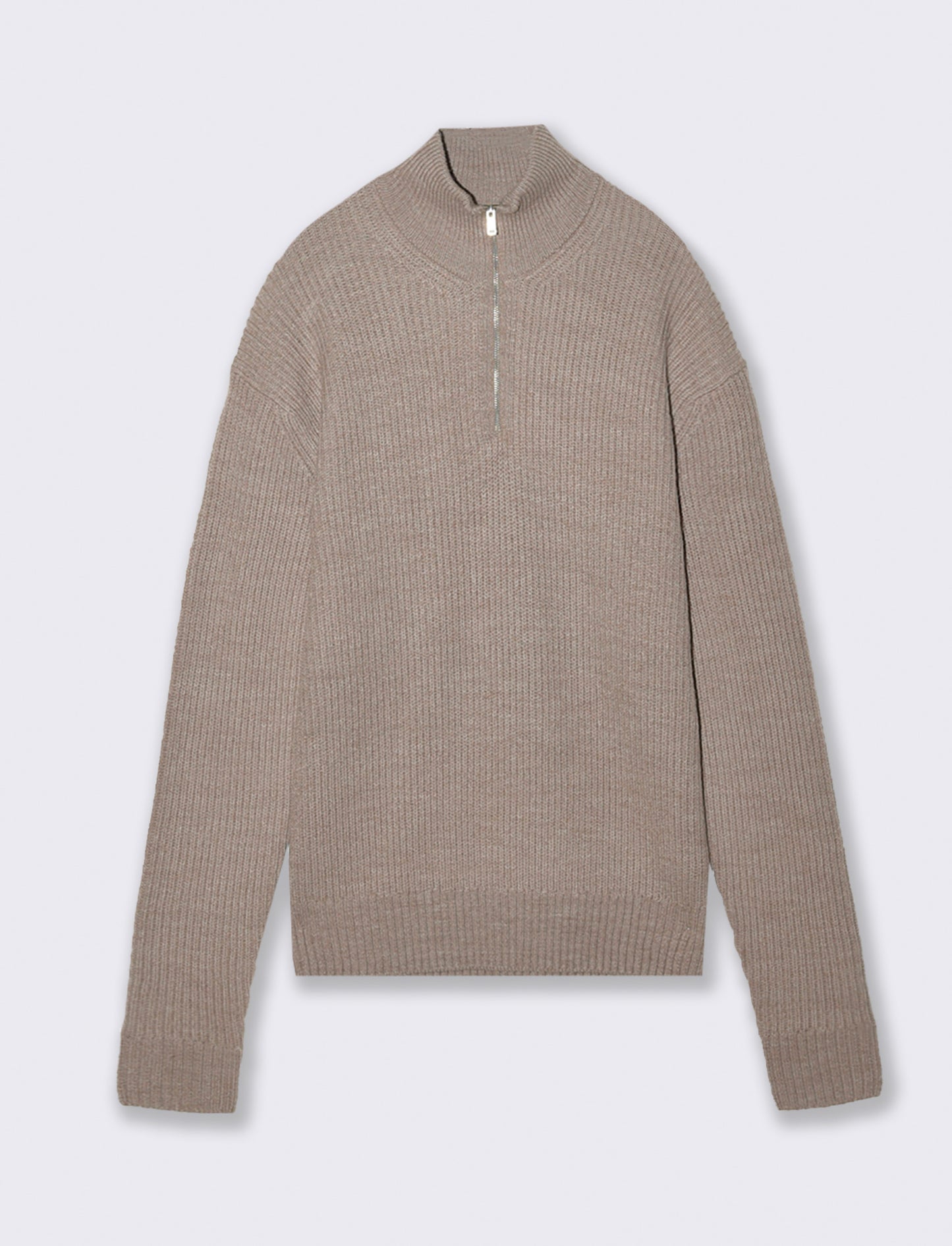 MAGLIA COLLO ALTO E CERNIERA - Beige