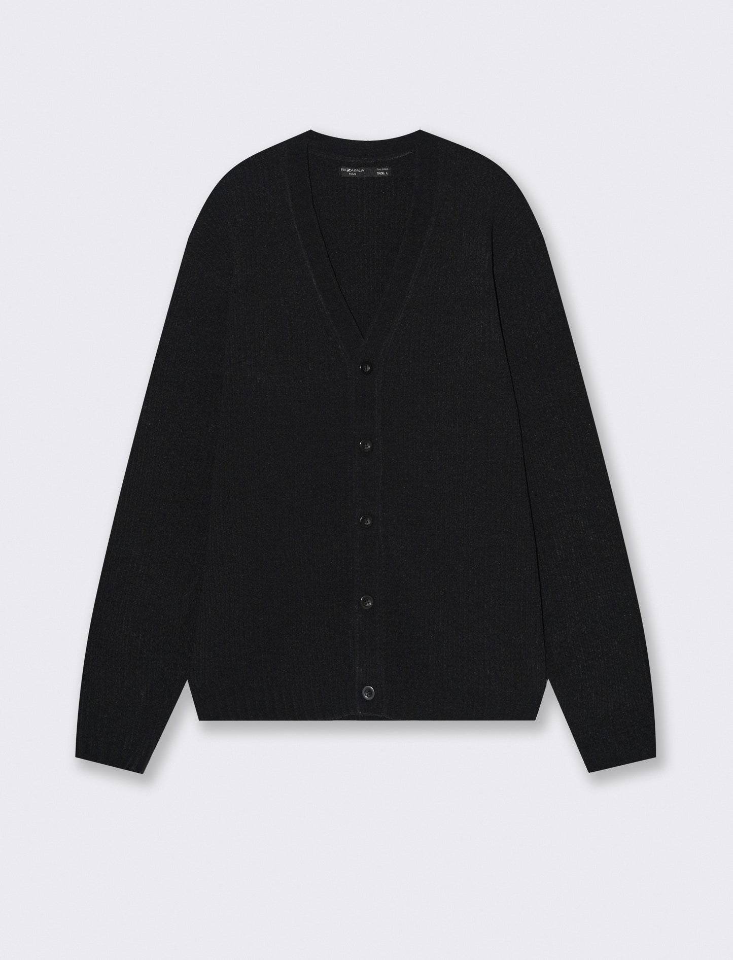 MAGLIA CARDIGAN IN  CINIGLIA A COSTE - Nero