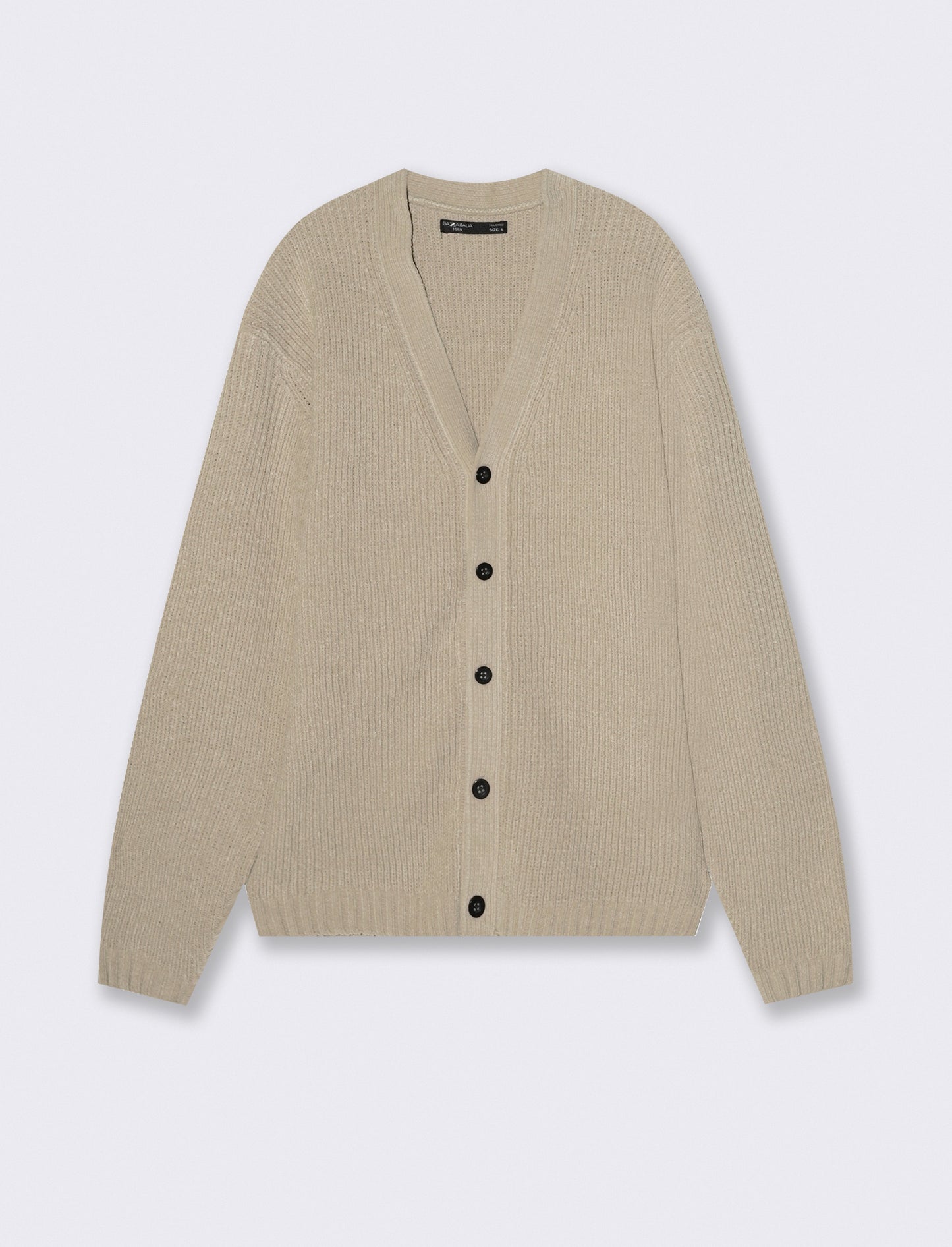 MAGLIA CARDIGAN IN  CINIGLIA A COSTE - Beige